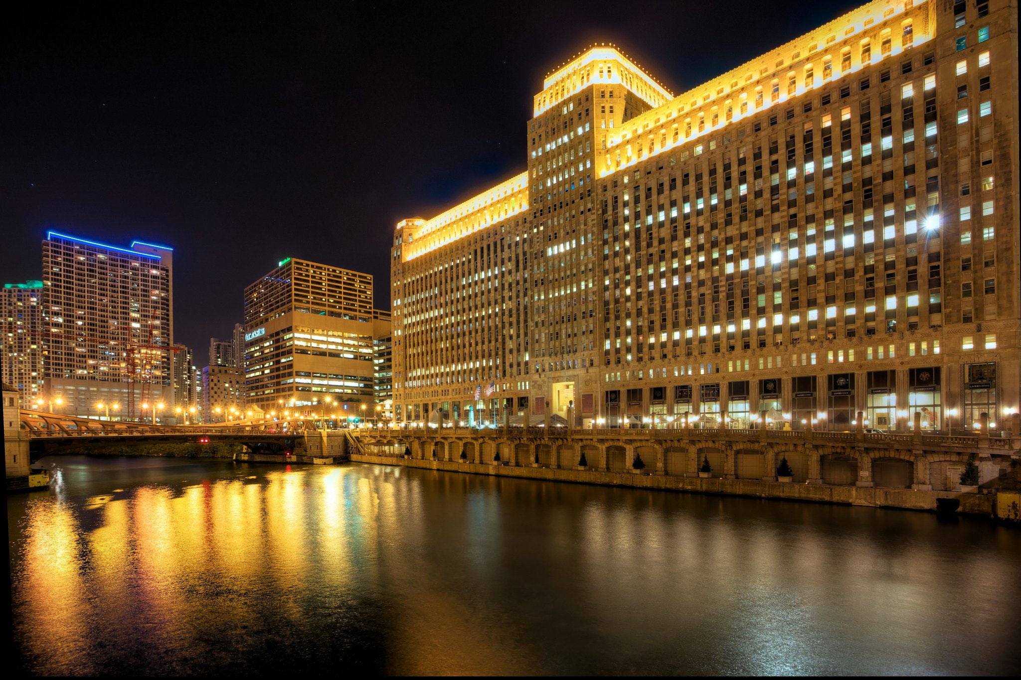 1080P, mid ouest, tower, francisco, architecture, trump, usa, bridges, comta, illinois, night, skyline, city, cities, chicago, HD Wallpaper