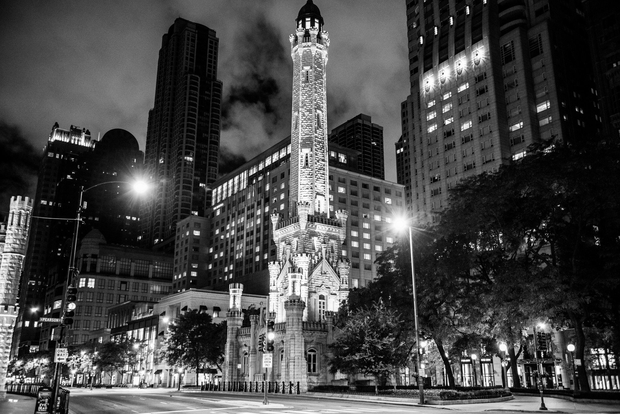 city, cities, trump, illinois, bridges, night, skyline, francisco, chicago, mid ouest, usa, tower, comta, architecture, 1080P, HD Wallpaper