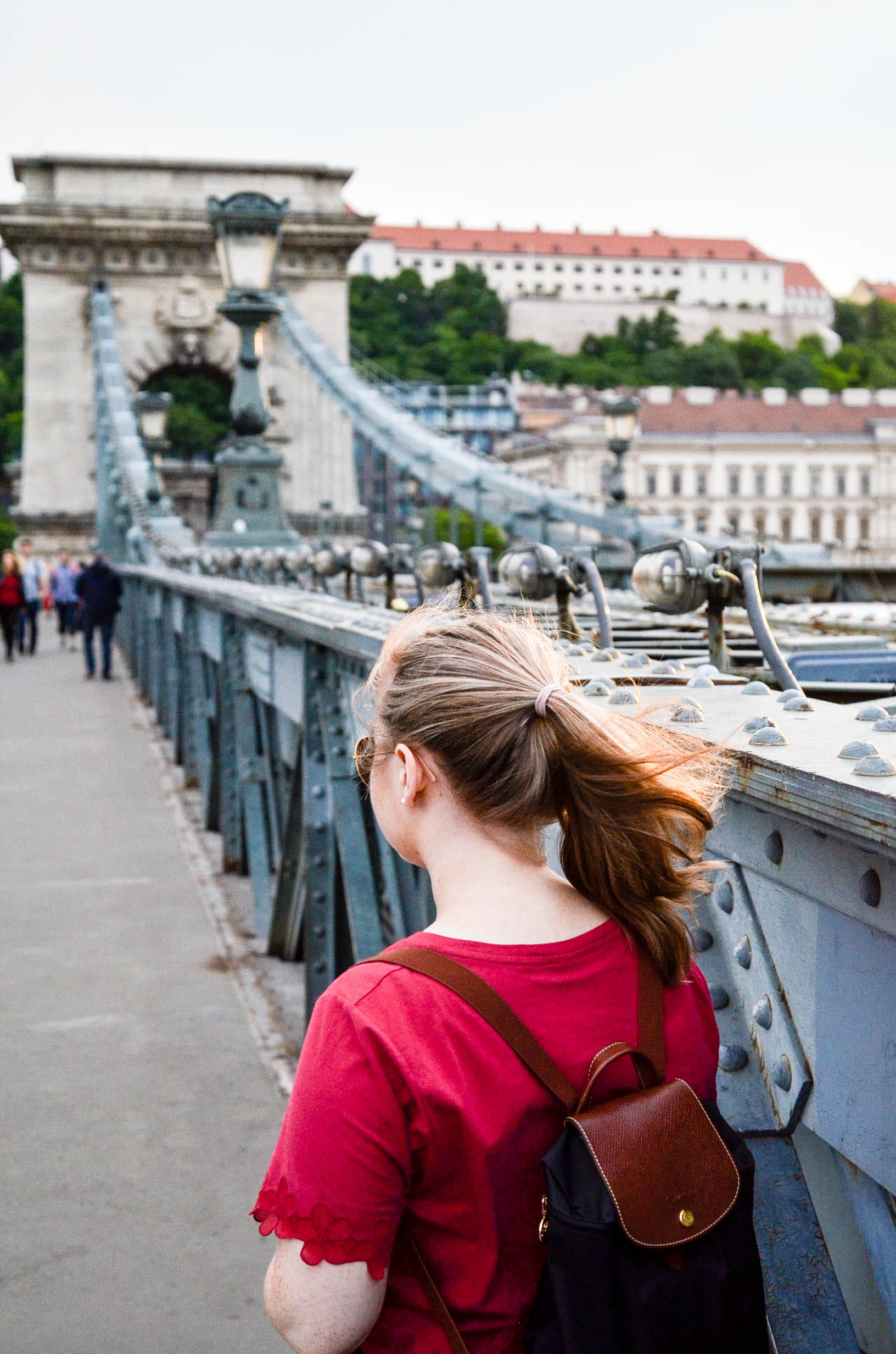 leather, girls, landscape, backpack, day, photo, brown, daylight, historic, wearing, lifestyles, street, vacation, real people, rear view, outdoors, built structure, Phone HD Wallpaper