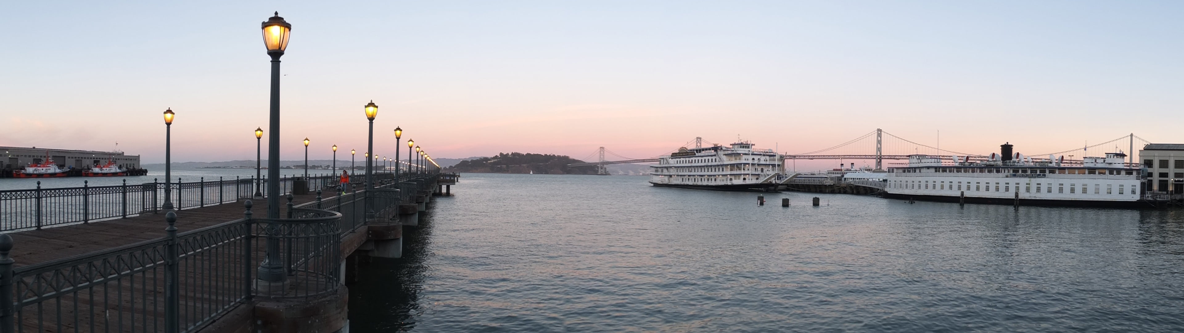 connection, sea, no people, water, street light, mode of transportation, outdoors, bridge, california, usa, 4K, travel destinations, boat, pier, port, HD Wallpaper