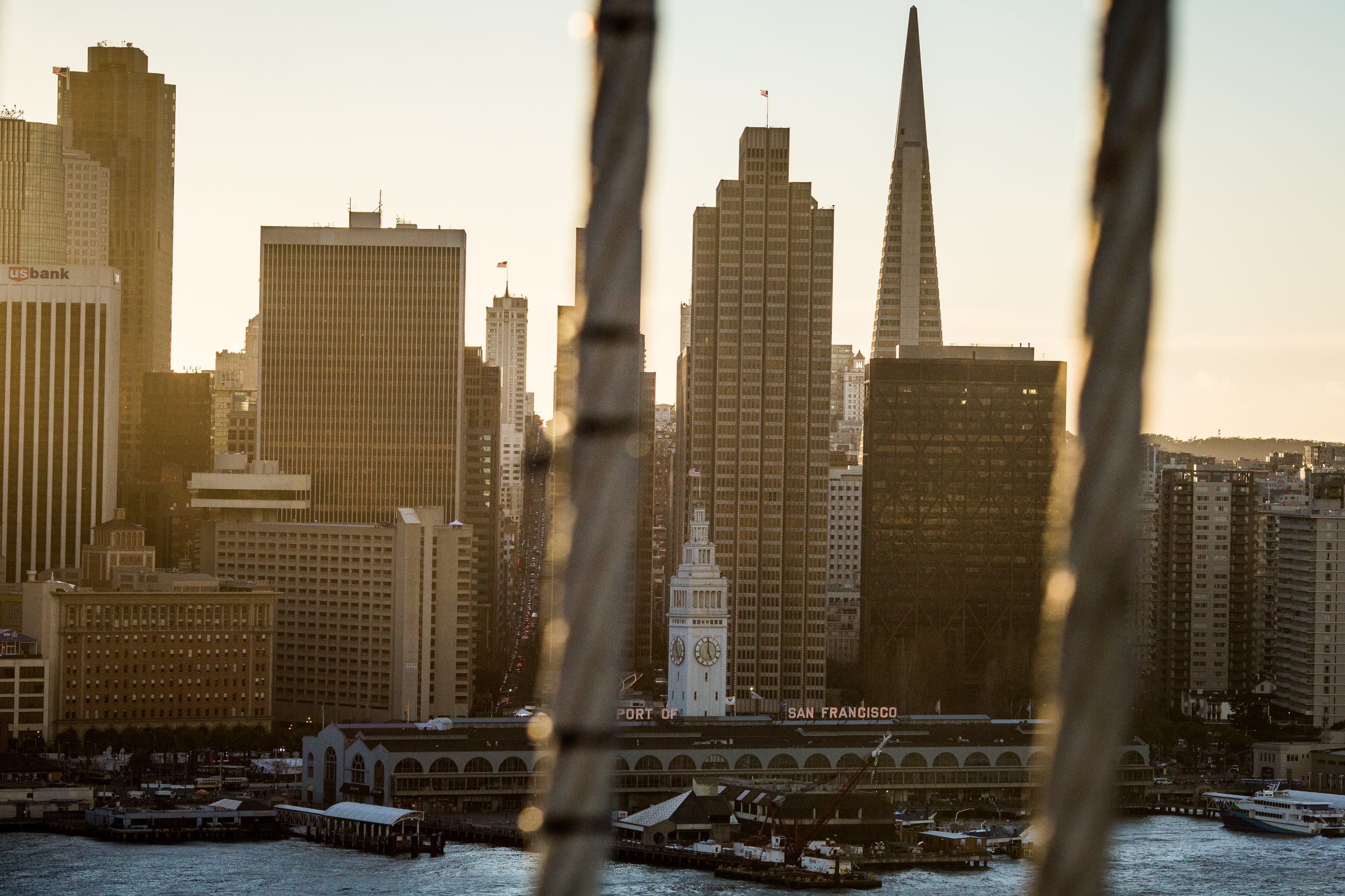 built structure, sunset, oakland view, travel destinations, bay bridge trail, san francisco, modern, skyscraper, outdoors, tall - high, building exterior, HD Wallpaper