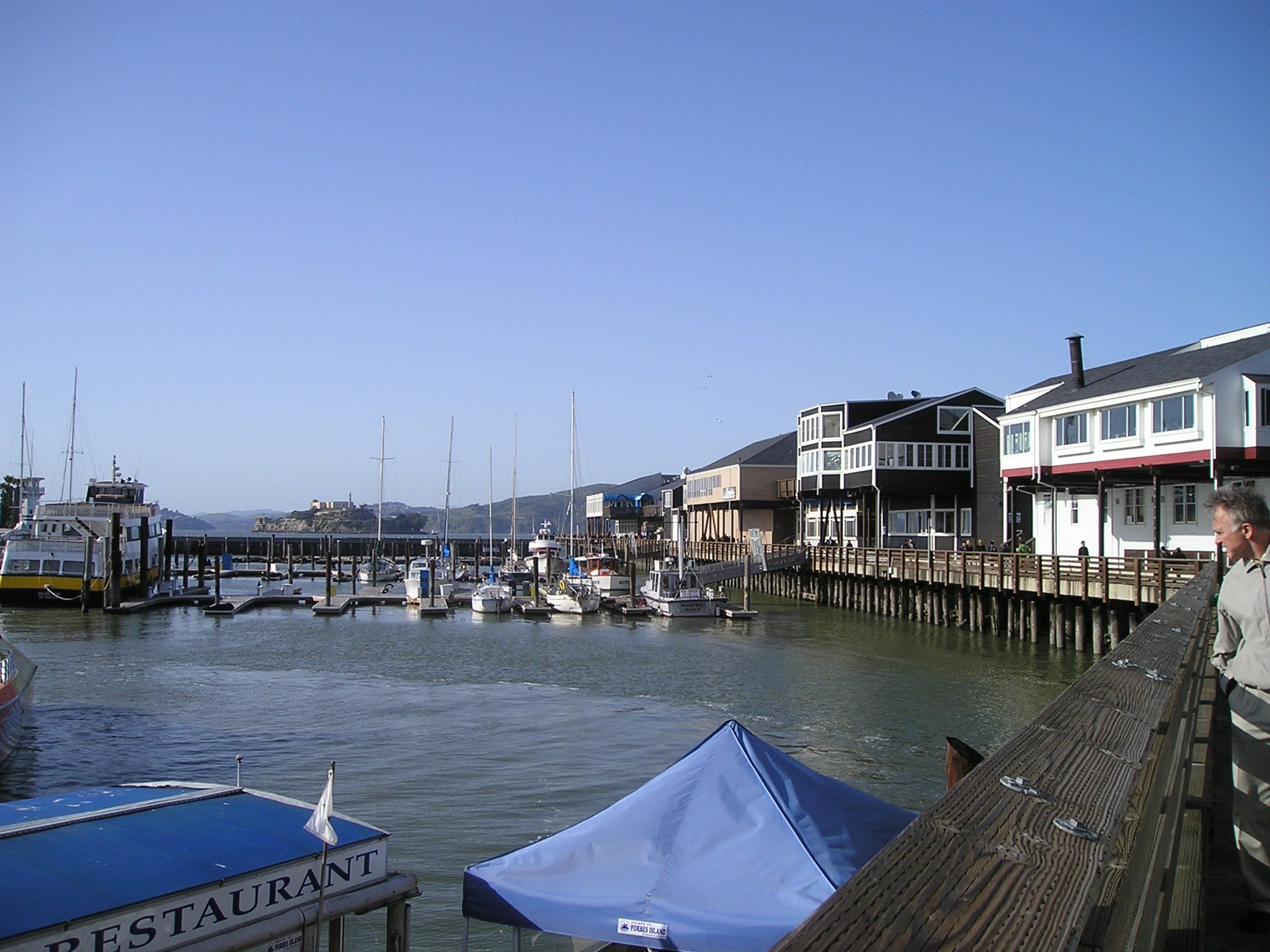 canal, francisco, building exterior, usa, port, day, pier, 39, clear sky, water, no people, city, alcatraz, 1080P, transportation, building, mode of transportation, HD Wallpaper