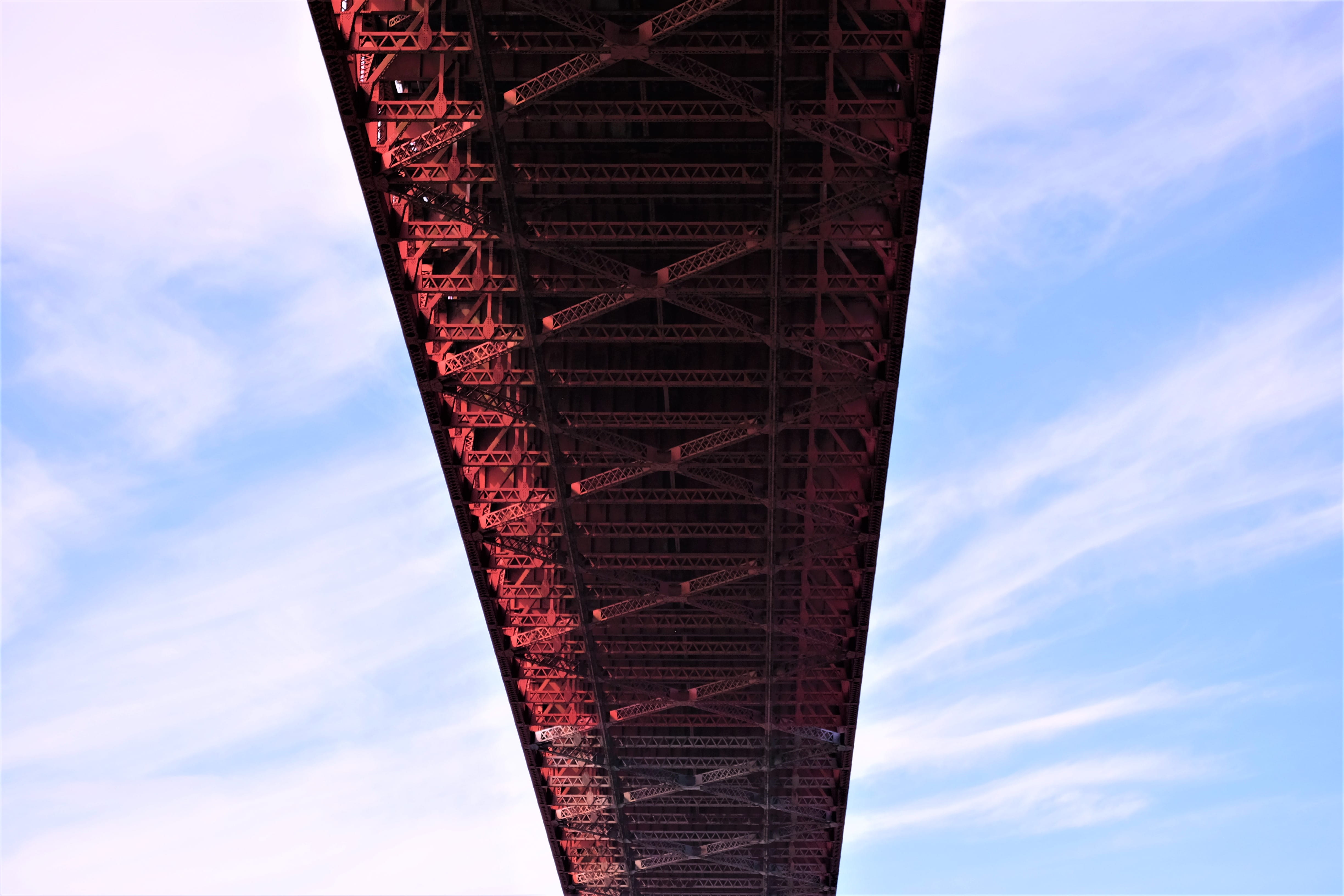 tourism, girder, waterfront, transportation, red, connection, no people, nature, san francisco, pier, port, triangle, boardwalk, building, built structure, HD Wallpaper
