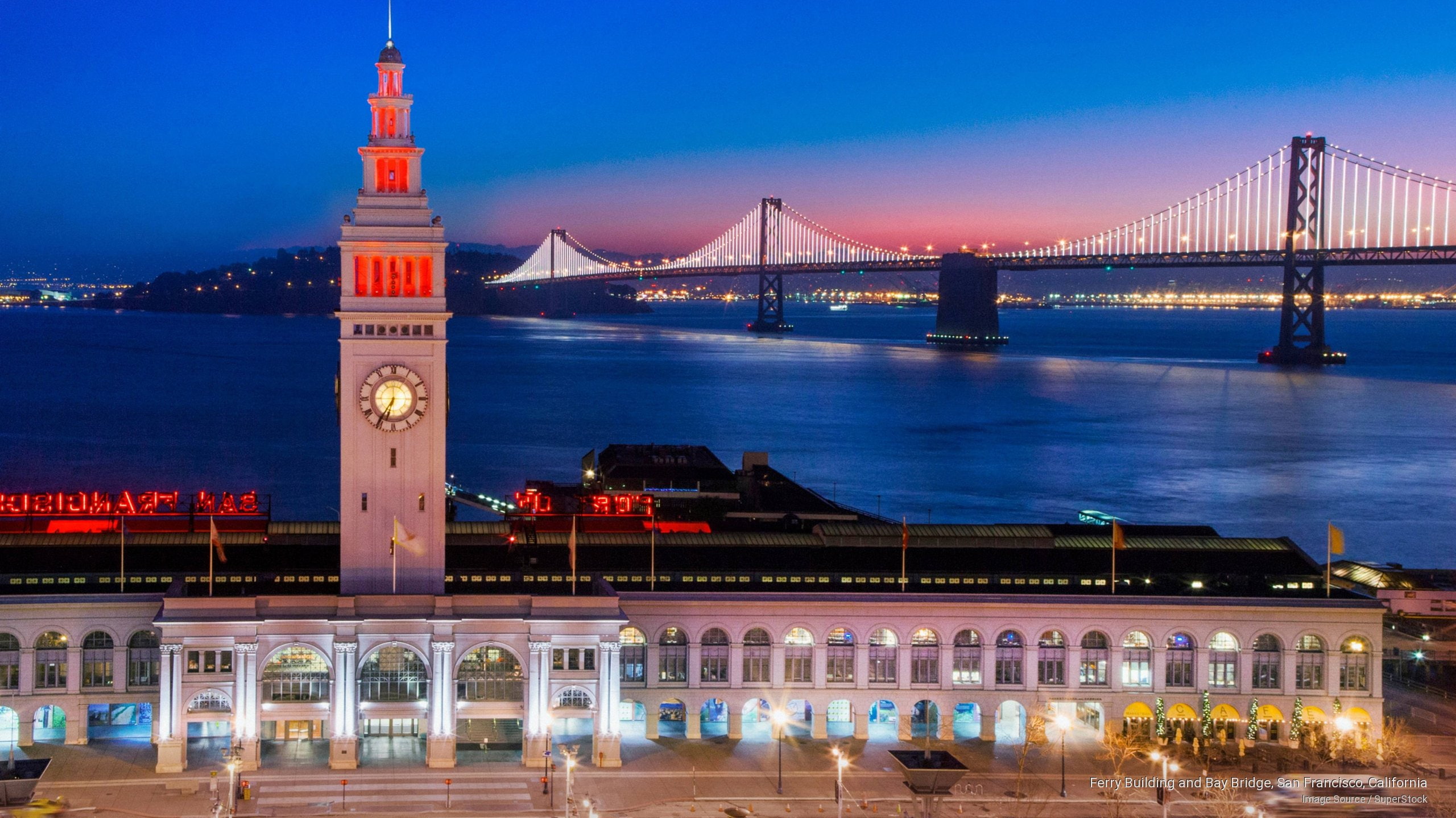 bay, california, ferry, francisco, building, bridge, san, Architecture, 2K, HD Wallpaper