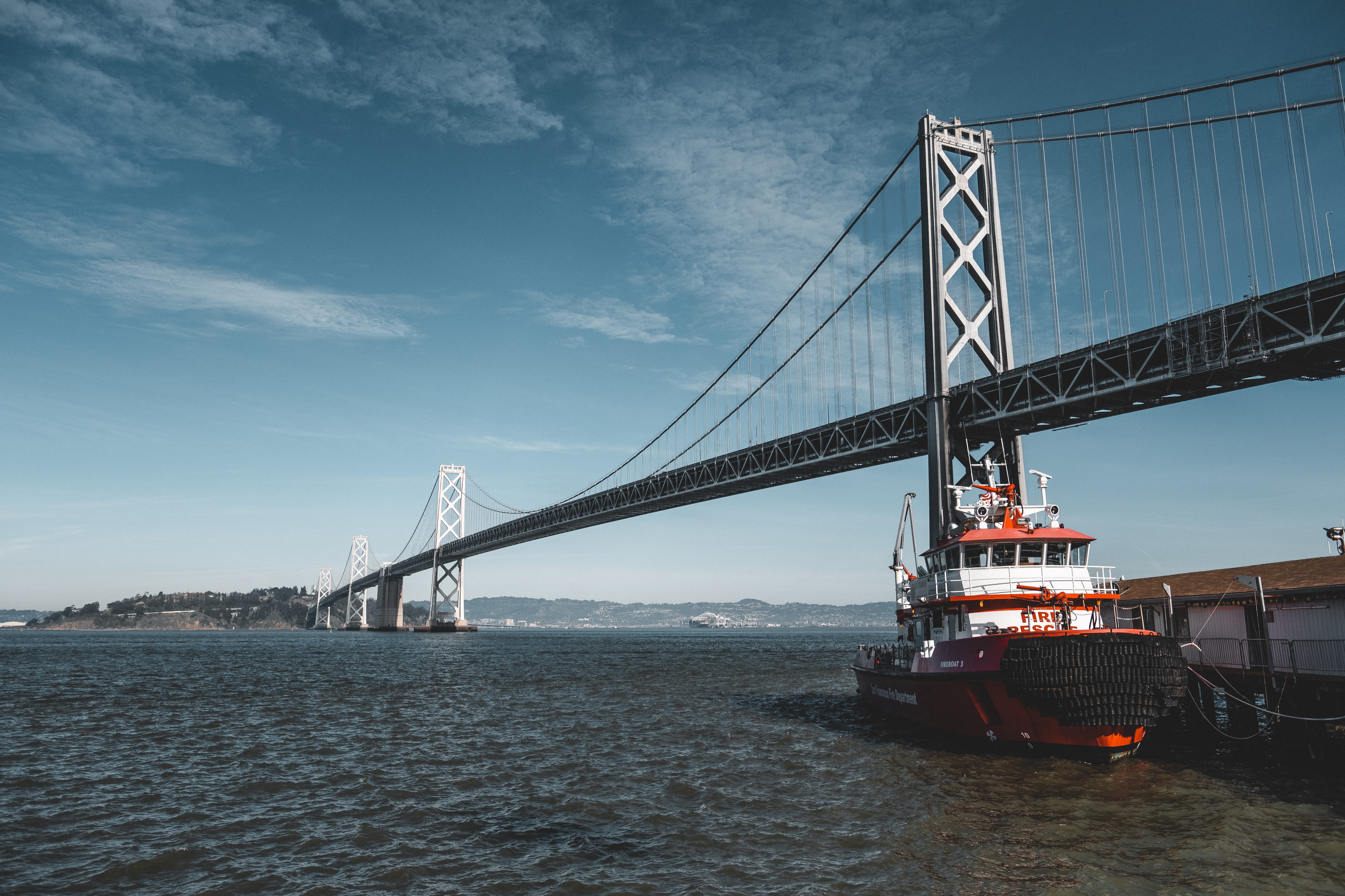 oakland, body, built structure, vehicle, transportation, ferry, barge, bridge - man made structure, connection, suspension bridge, architecture, nature, HD Wallpaper