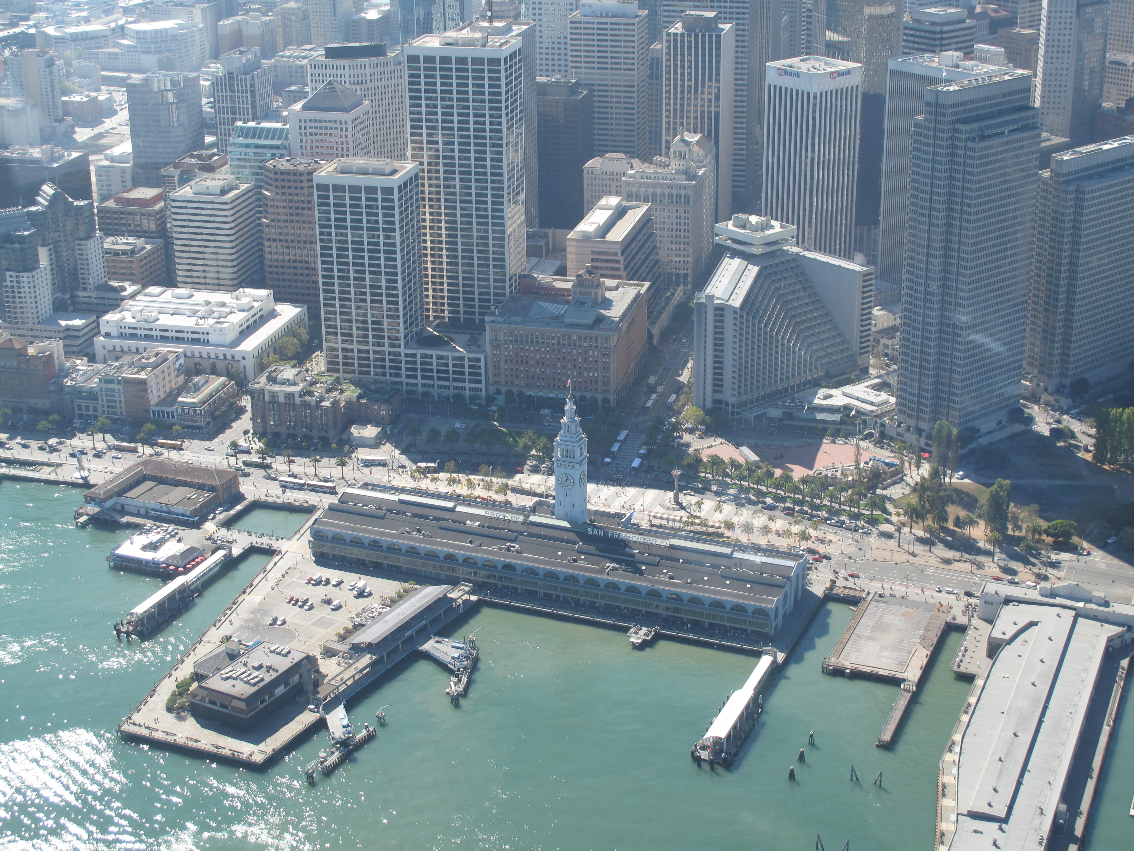 united states, waterfront, building exterior, san francisco ferry building, san francisco, outdoors, nature, daylight, building, city, day, aerial view, HD Wallpaper