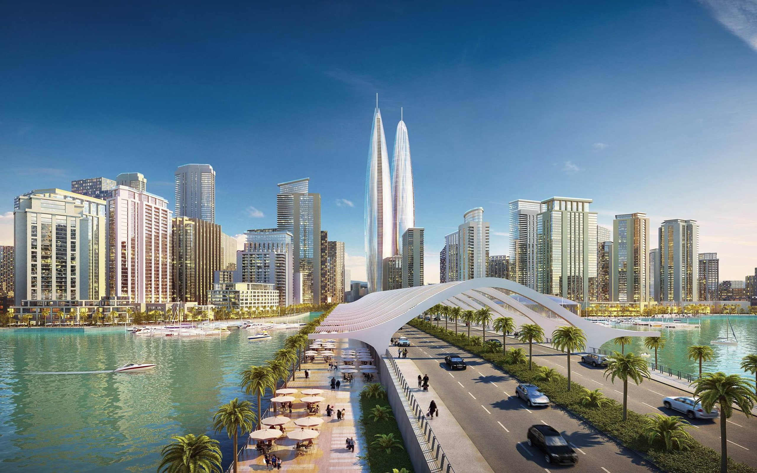 2K, dubai, s, planned, towers, tallest, twin, world, HD Wallpaper
