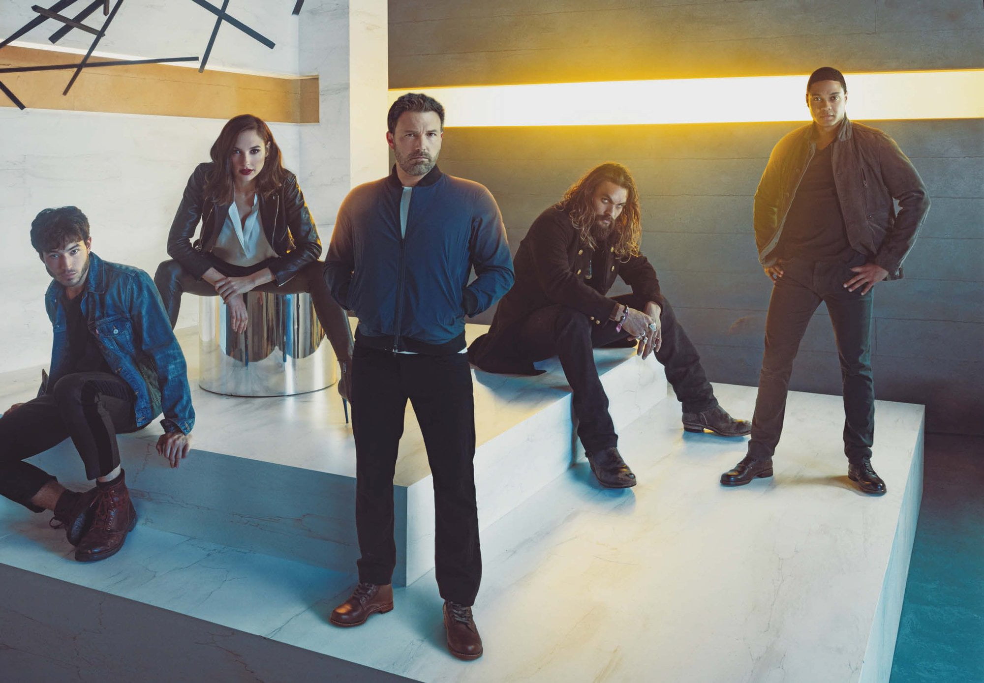 justice league, male celebrities, ray fisher, casual clothing, ben affleck, standing, group of people, people, togetherness, men, real people, medium group of people, HD Wallpaper