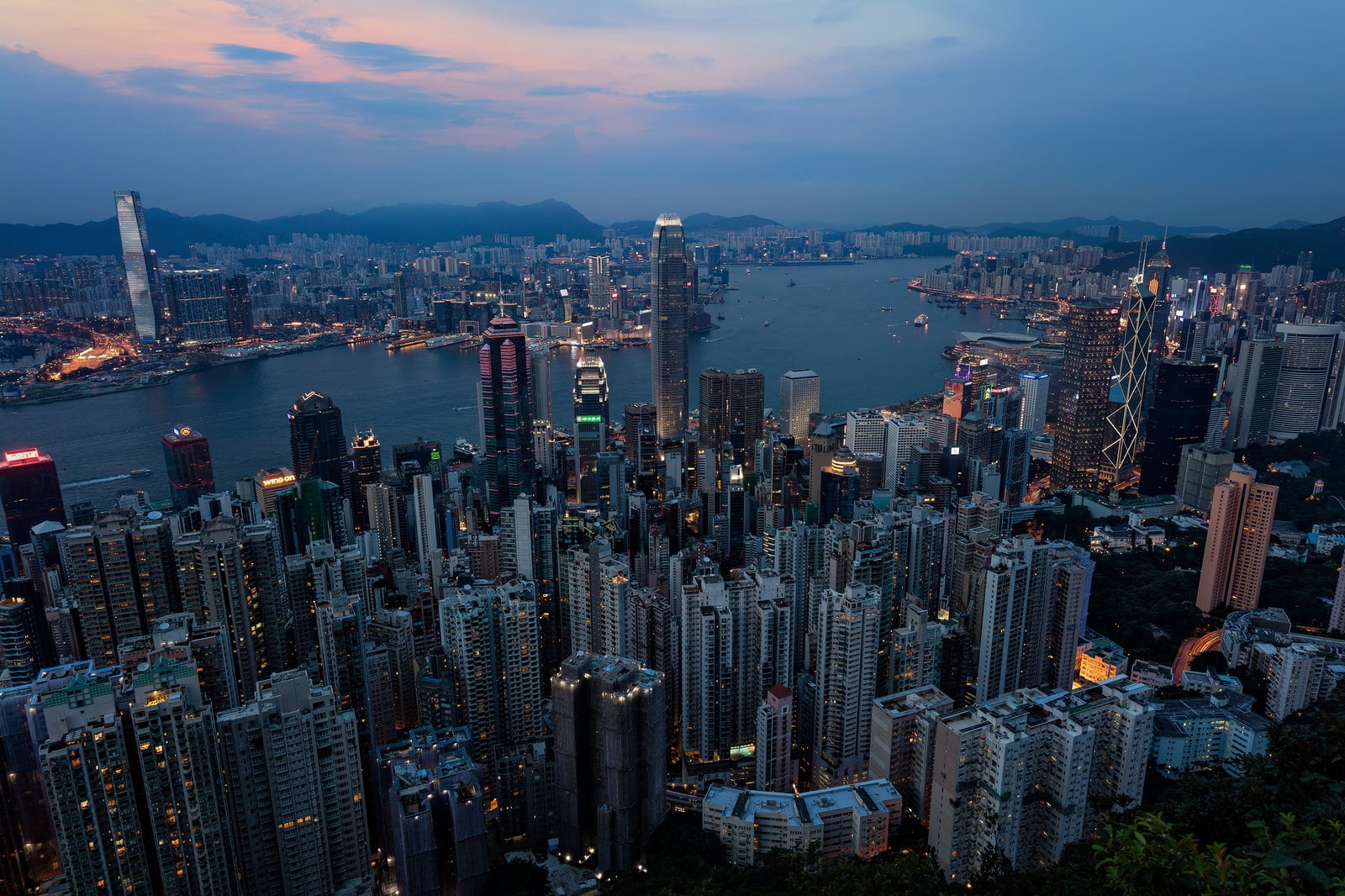 lights, 720P, city, Hong Kong, HD Wallpaper