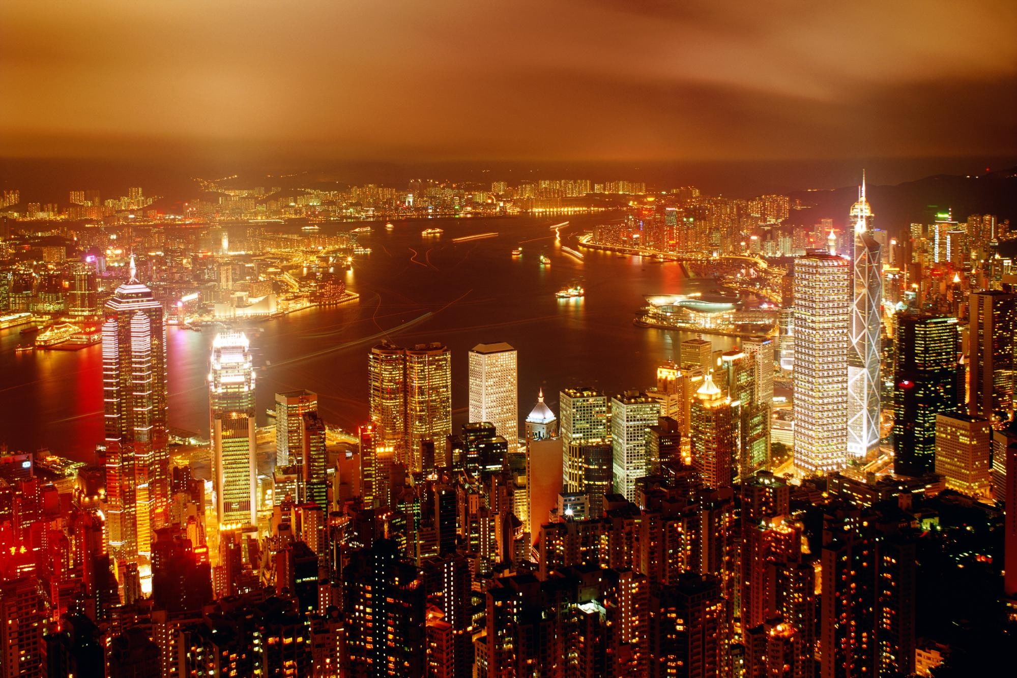 1080P, landscape, cityscape, city life, modern, night, architecture, crowd, built structure, building, financial district, urban skyline, sky, office building exterior, HD Wallpaper