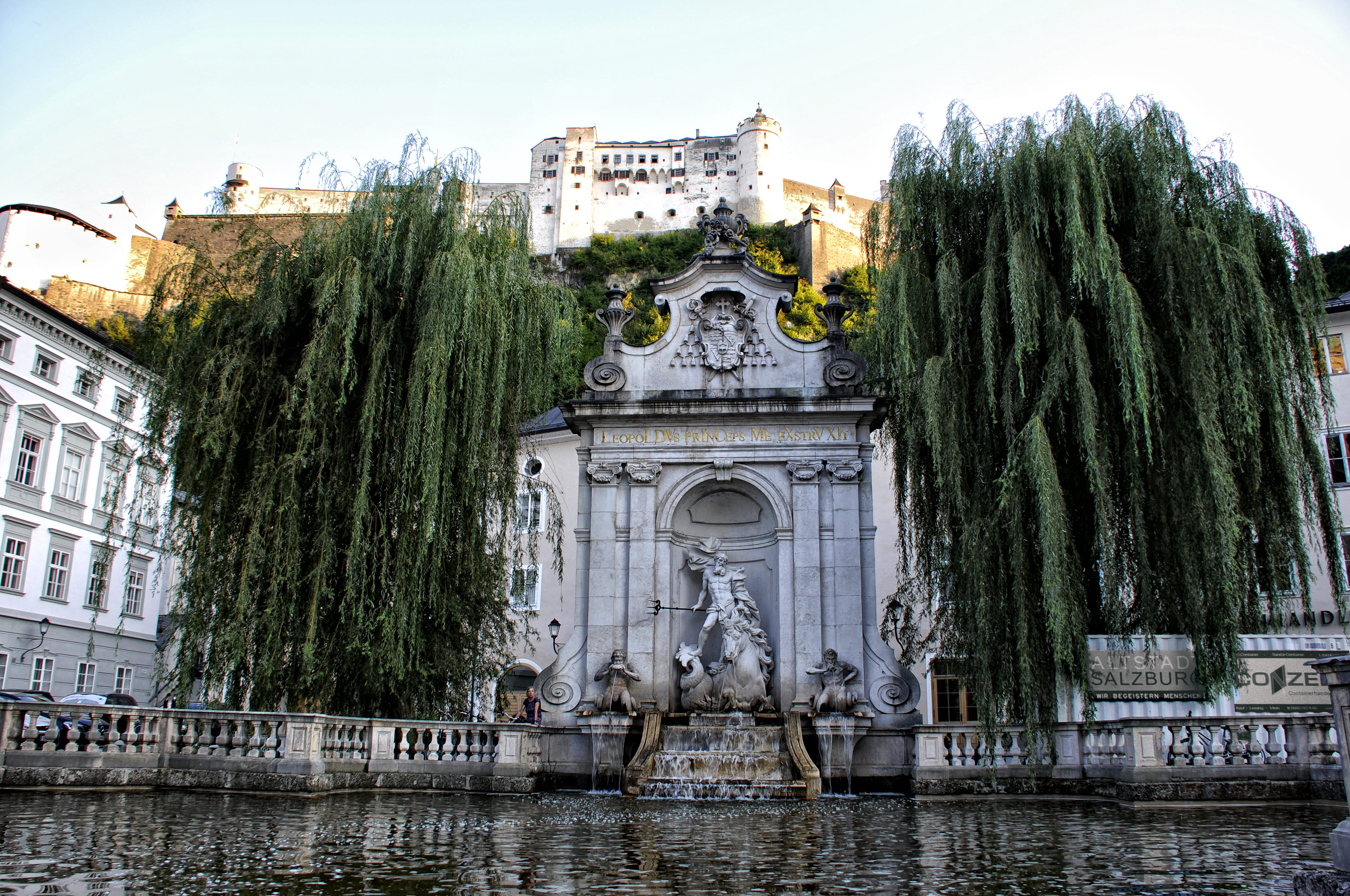 creativity, festung, fortress, nature, austria, glut, hohensalzburg, day, statue, building, tree, sallow, city, wateringplace, waterfront, water, building exterior, HD Wallpaper