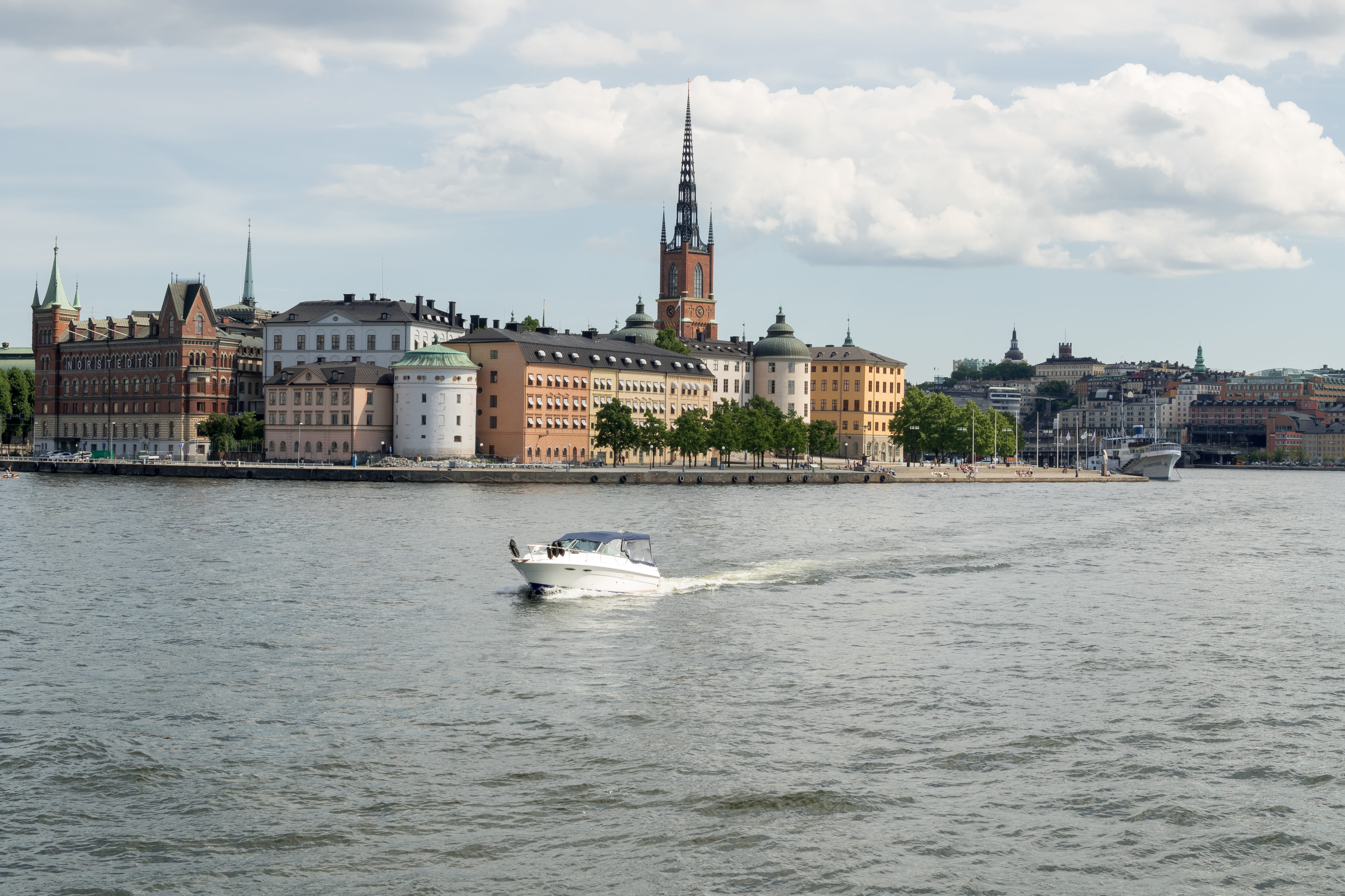 visit, sea, nautical vessel, oldtown, sun, ocean, passenger craft, travel, old, 5K, spire, day, cloud - sky, cityscape, waterfront, nature, built structure, HD Wallpaper