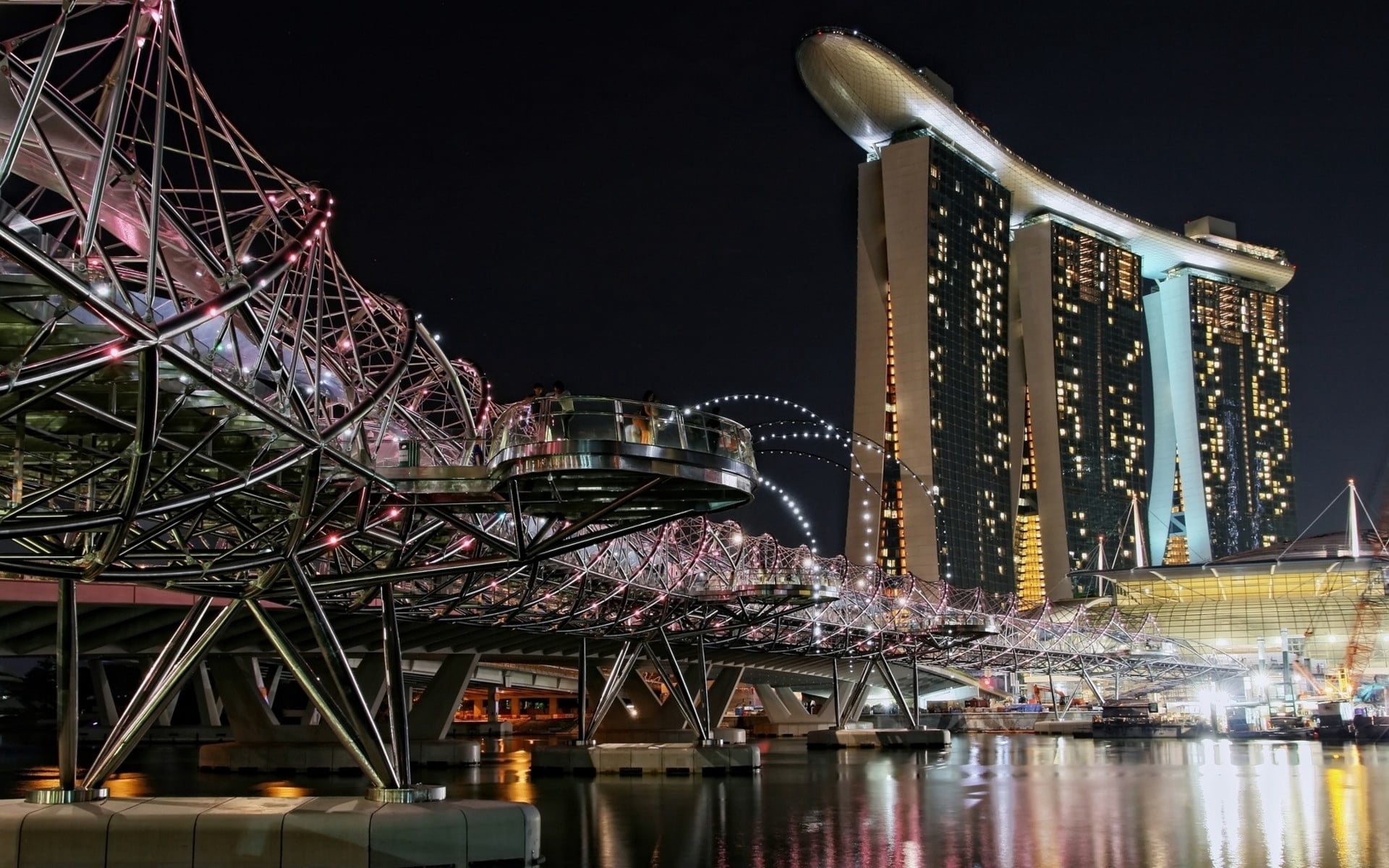 asia, light - Natural Phenomenon, skyscraper, tower, modern, office building exterior, river, harbor, arts culture and entertainment, tourism, city Life, HD Wallpaper