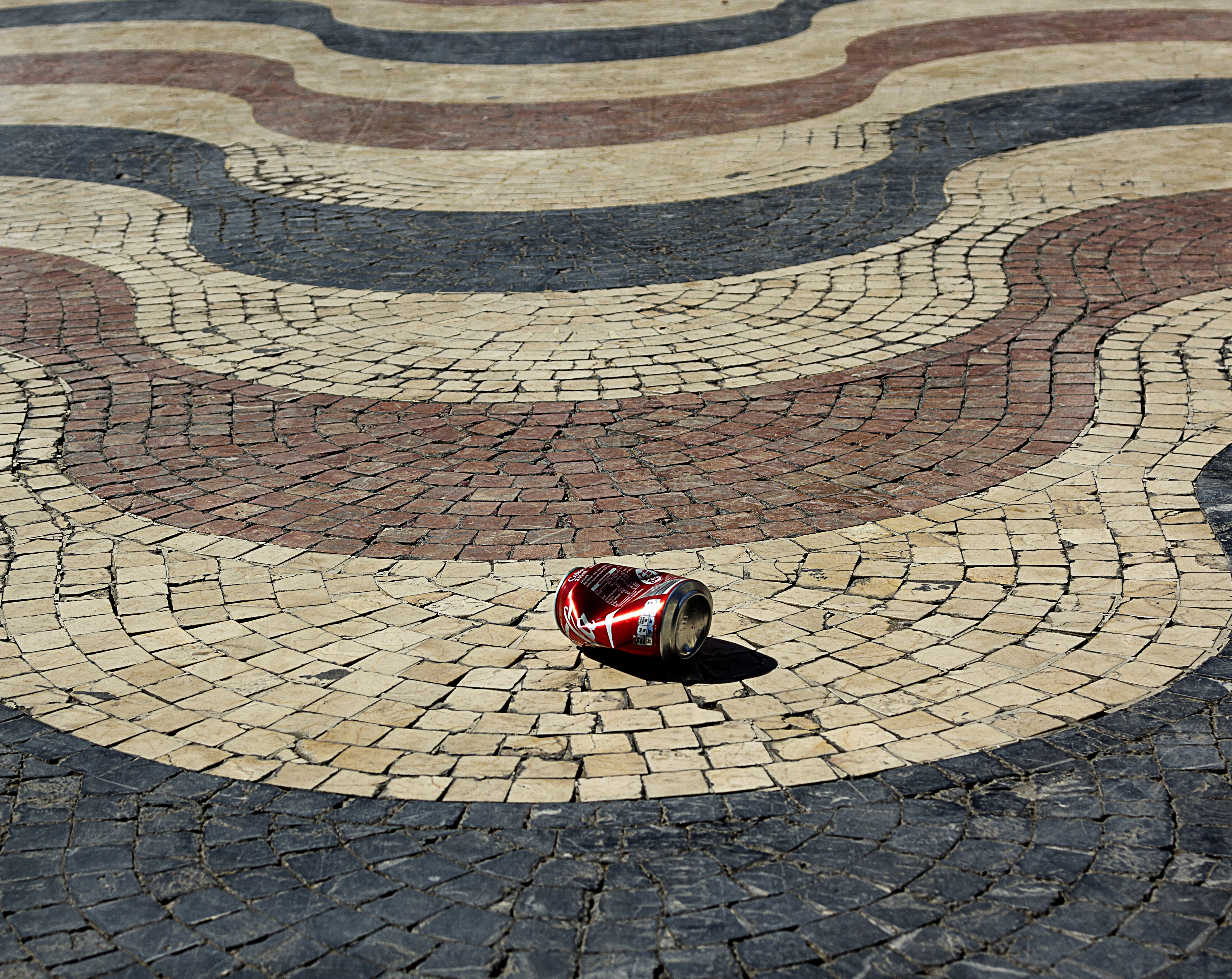 outdoors, stone, cobblestone, red, pattern, can, design, city, nature, alicante, day, 5K, street, paving stone, high angle view, esplanade, architecture, HD Wallpaper