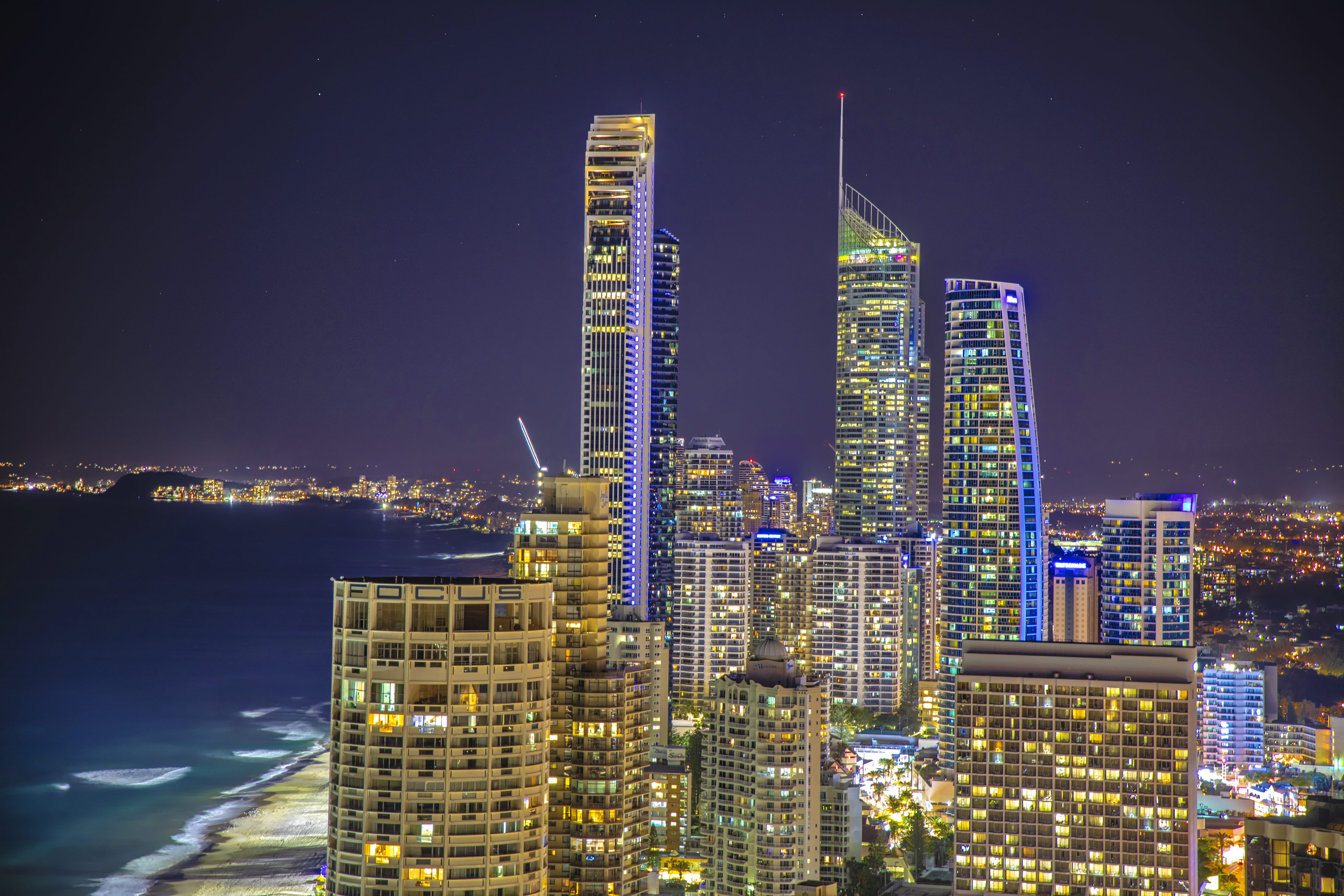 residential district, landscape, urban skyline, light, building exterior, built structure, office, city view, office building exterior, nightlife, modern, HD Wallpaper