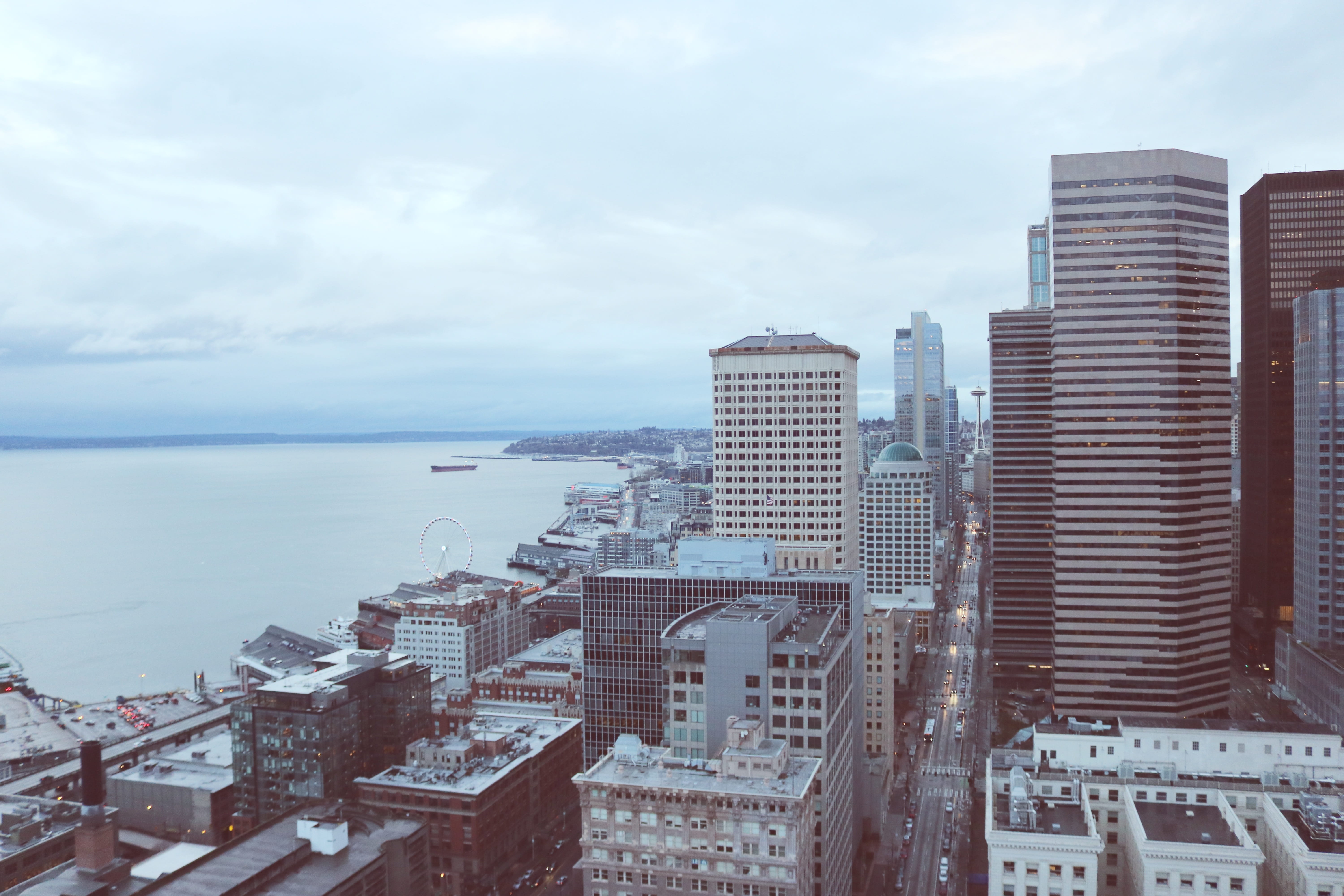 architecture, modern, architecture And Buildings, cloud - sky, wa, building, sky, washington state, cityscape, building Exterior, states, downtown, travel, HD Wallpaper