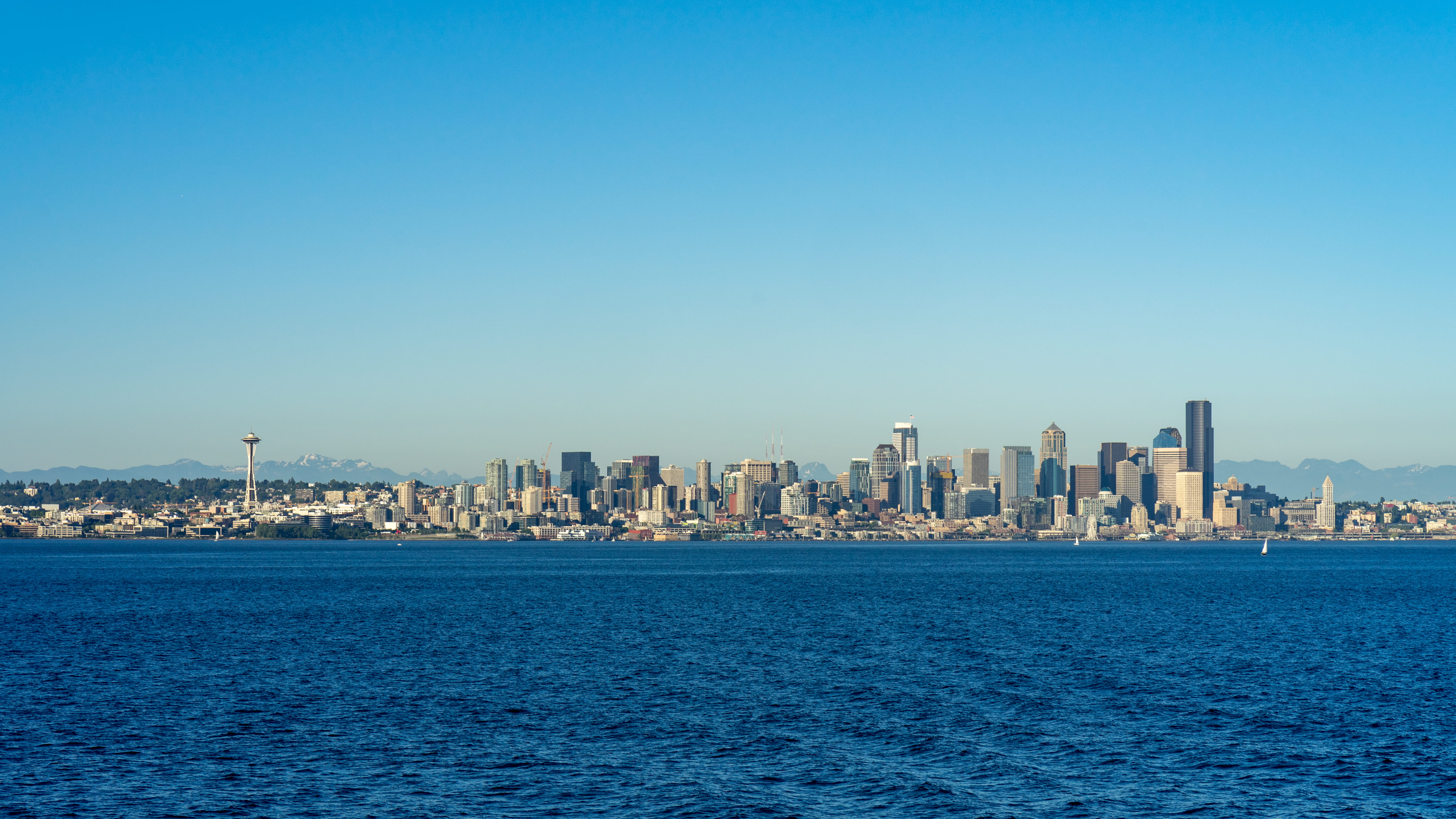 summer, united states, sky, building, skyscraper, puget sound, seattle, columbia tower, skyline, landscape, nature, space needle, architecture, trip, water, HD Wallpaper
