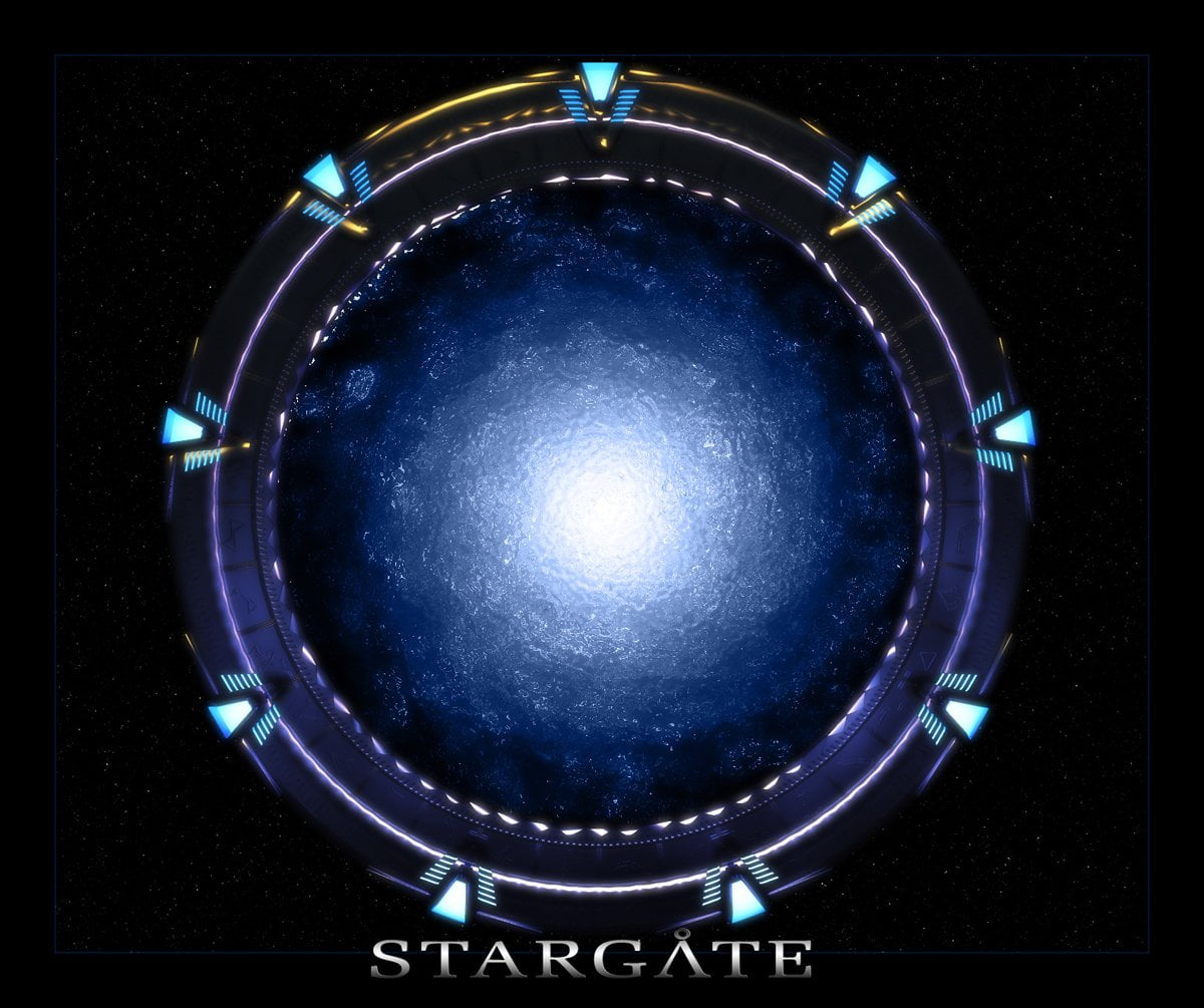 Stargate, indoors, auto post production filter, shape, lighting equipment, glowing, illuminated, no people, hanging, blue, ceiling, geometric shape, transfer print, HD Wallpaper