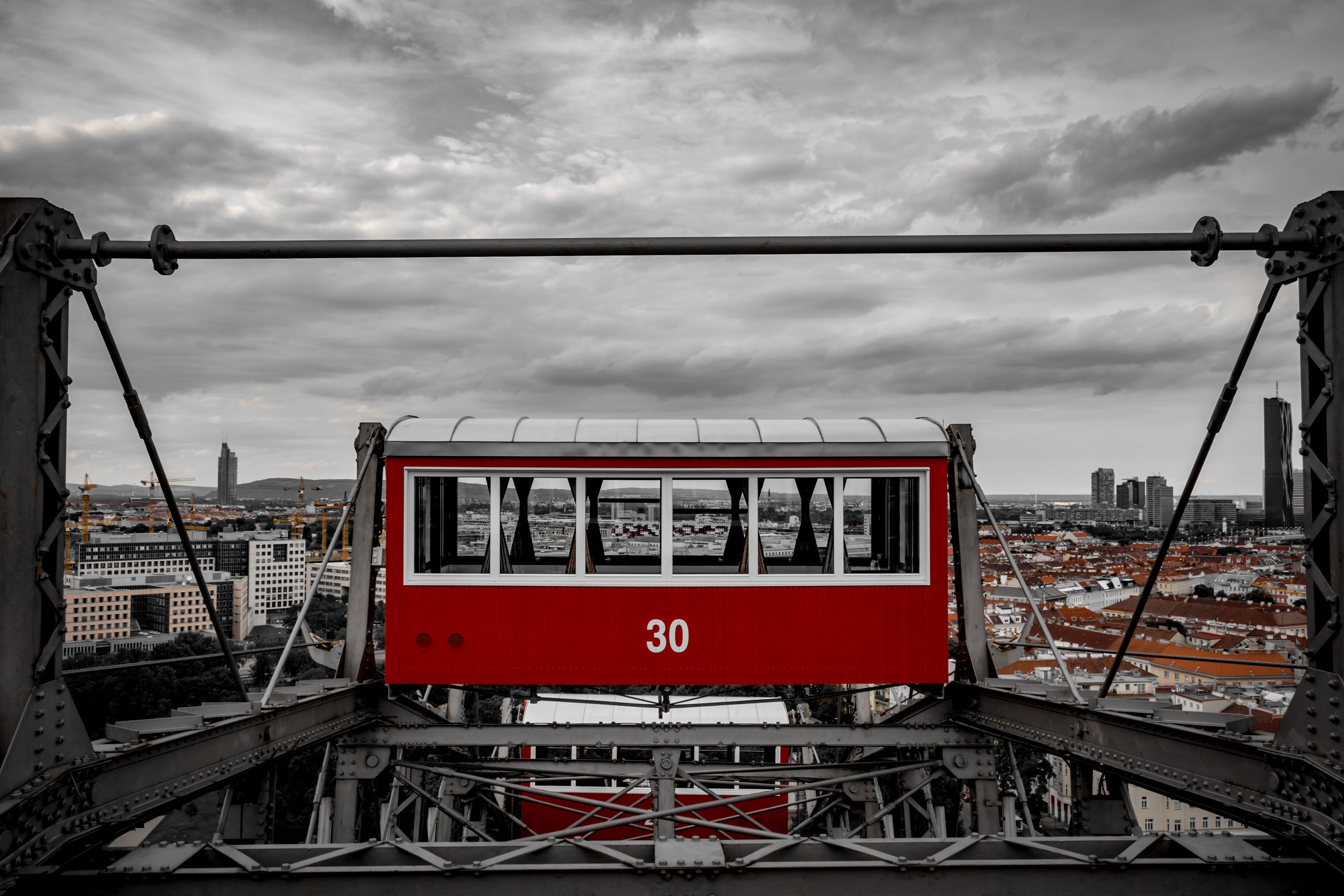 austria, sightseeing, communication, outdoors, old, famous, panorama, text, metal, transportation, historic, western script, cityscape, day, rail transportation, HD Wallpaper