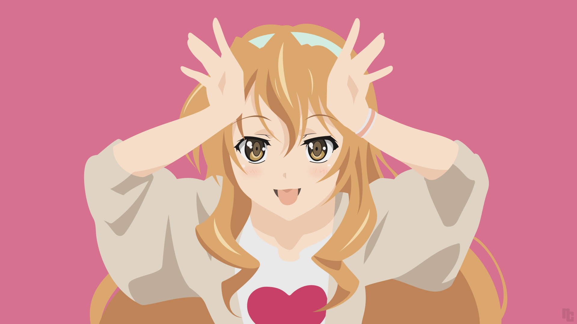 portrait, positive emotion, people, front view, cute, humor, human face, adult, Kaga Kouko, women, creativity, 1080P, anime girls, Golden Time, human body part, HD Wallpaper