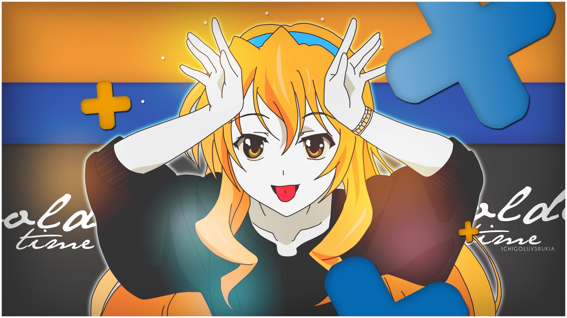 real people, front view, looking at camera, mammal, cat, creativity, young adult, Golden Time, Kaga Kouko, anime girls, cartoon, representation, 1080P, HD Wallpaper