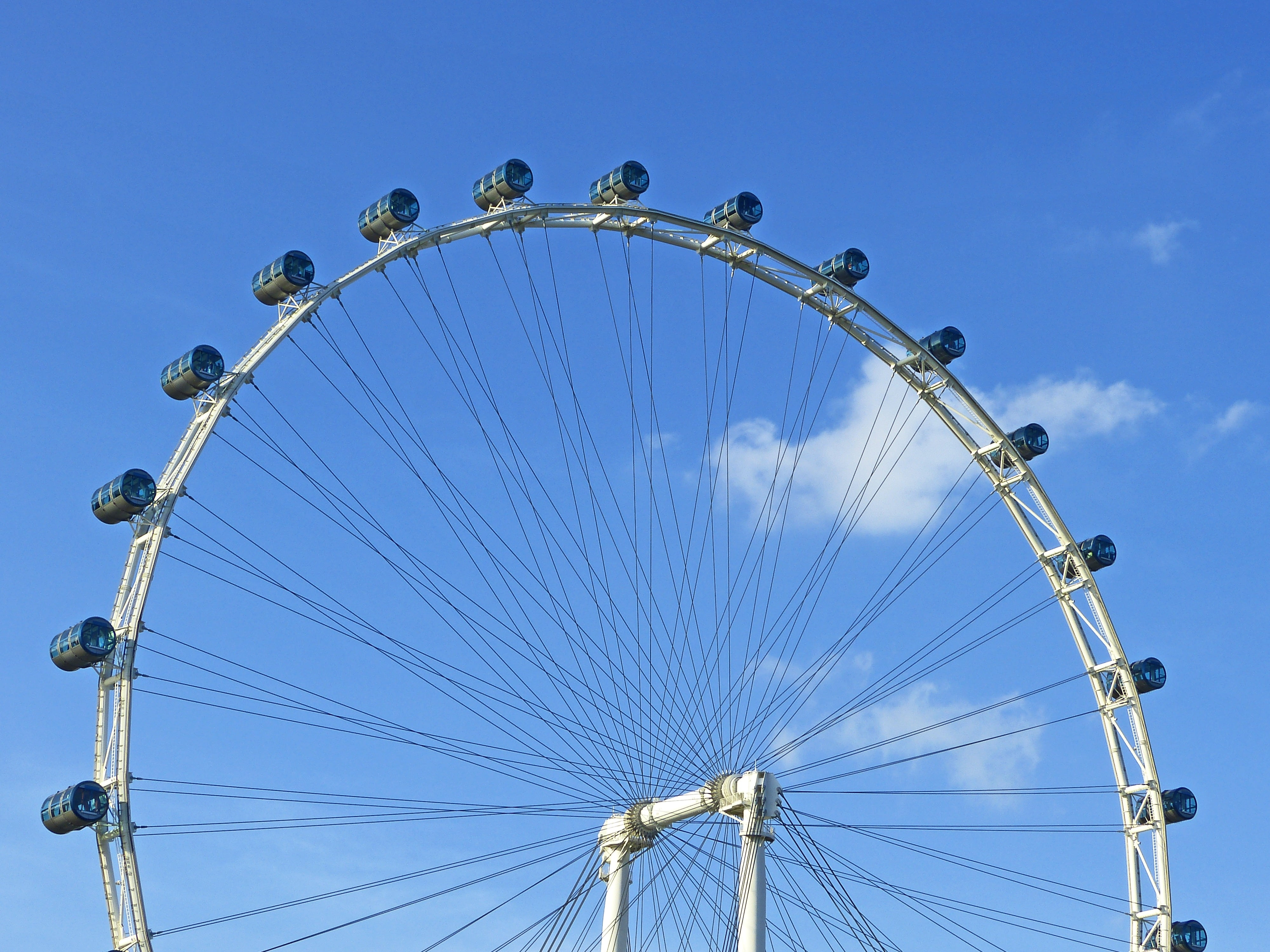fairground, singapore flyer, travel destinations, city, large, amusement park ride, river, blue, circle, outdoors, amusement park, 4K, architecture, ferris Wheel, HD Wallpaper
