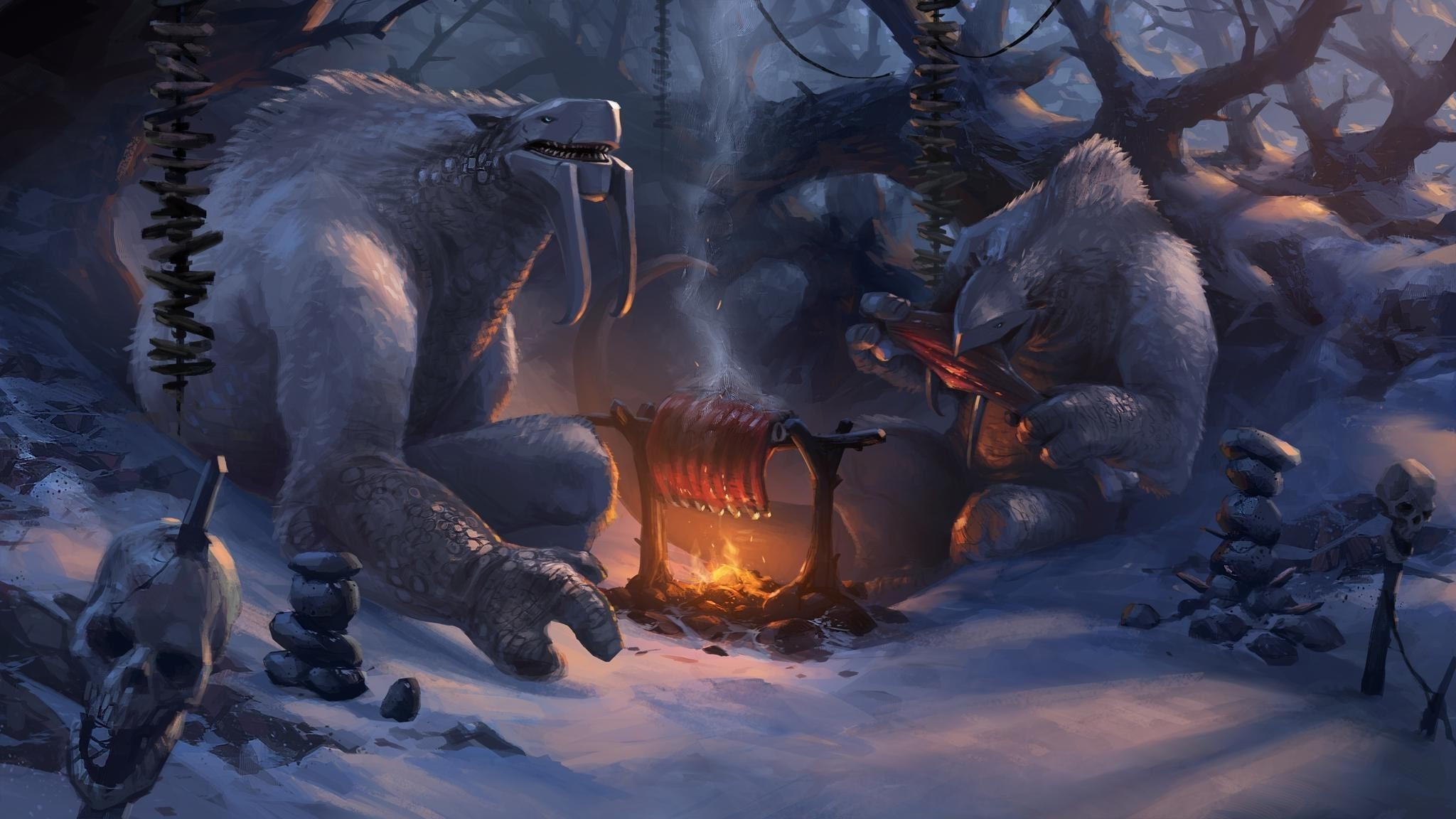 fire, winter, outdoors, environment, 1080P, burning, endless legend video games pc gaming, snow, flame, day, no people, nature, heat - temperature, non-urban scene, HD Wallpaper