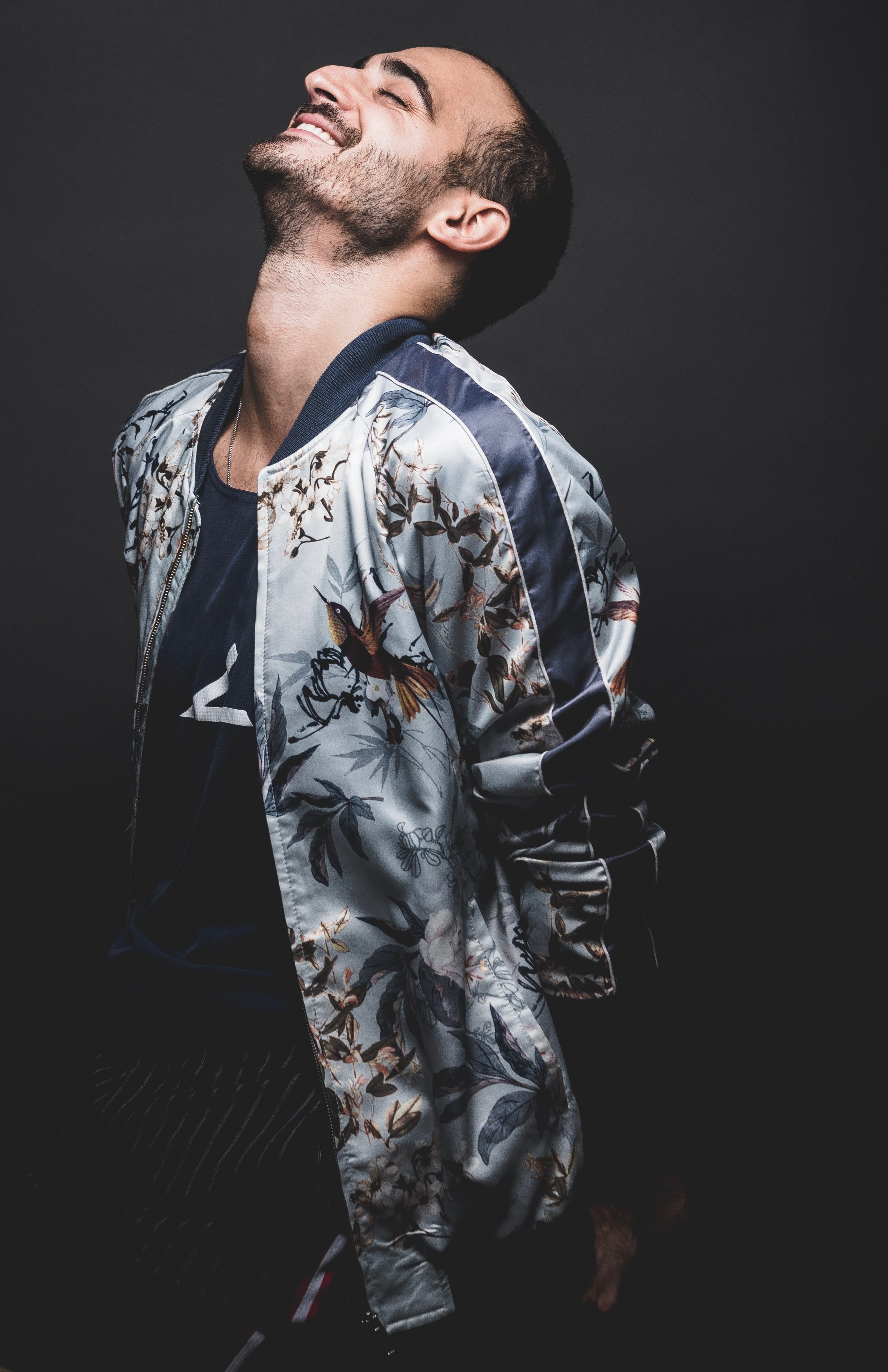 kimono, bershka, clothing, pattern, male, looking At Camera, studio Shot, canon portrait, man, portrait, happy, black Background, 4K, males, one Person, Phone HD Wallpaper