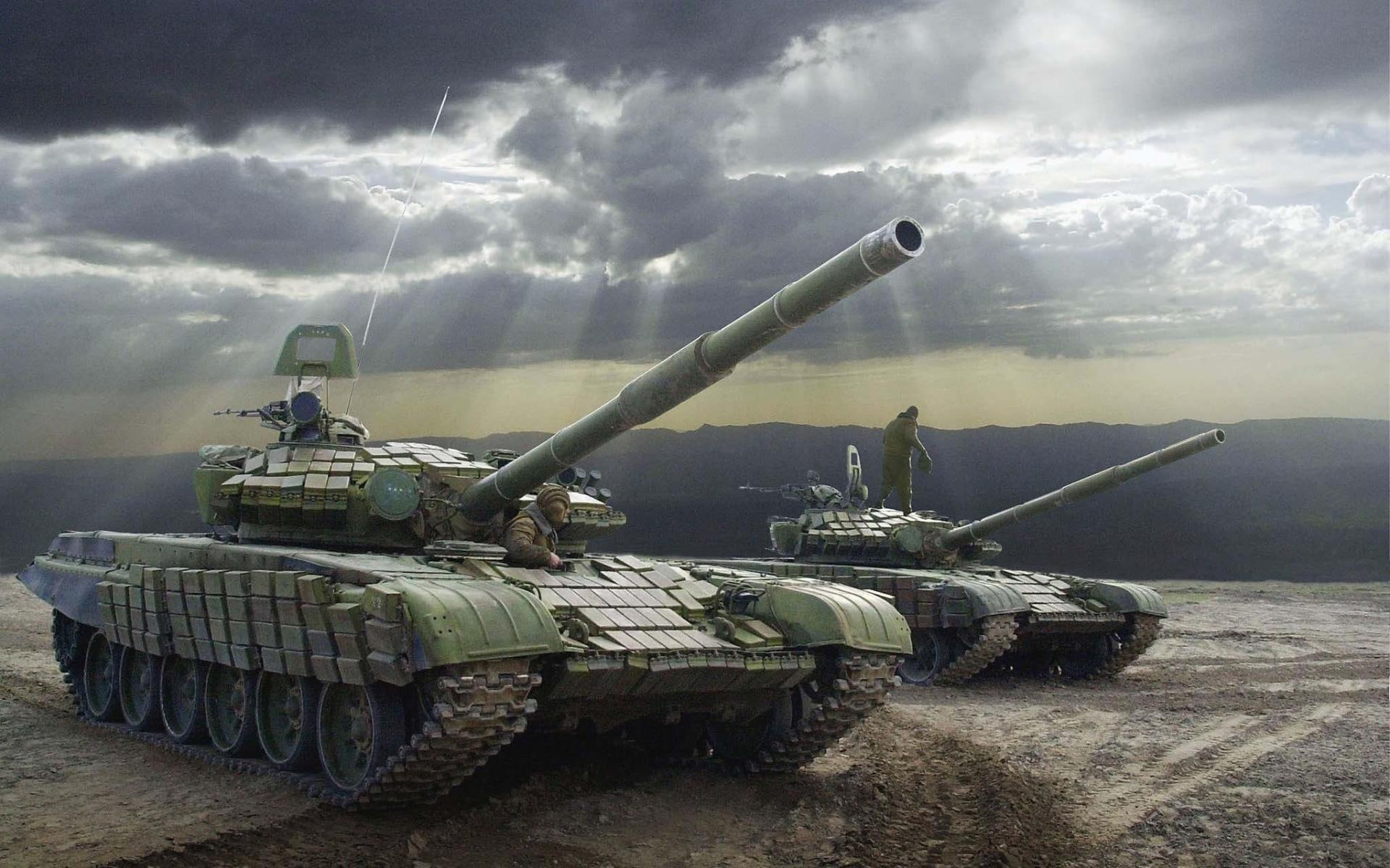 sky, tankers, cloud - sky, fighting, machine gun, artillery, aggression, security, government, transportation, 1080P, green, russia, protection, armed Forces, HD Wallpaper