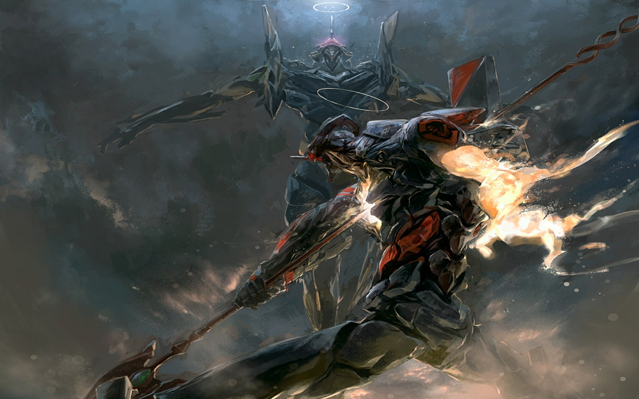 art, eva, x, hd, creature, neon, anime, genesis, evangelion, 720P, mecha, mechanical, HD Wallpaper