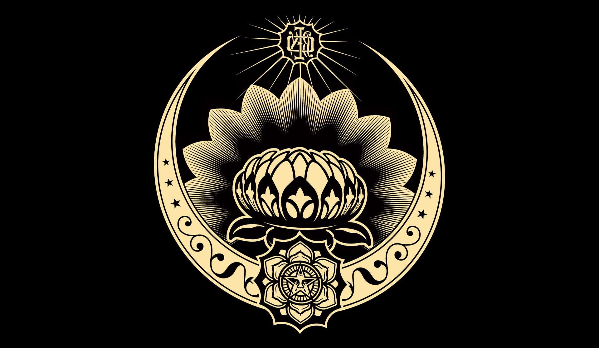 black color, lotus incase obey shepard fairey, design, metal, shape, studio shot, minute hand, geometric shape, clock face, floral pattern, luxury, ornate, HD Wallpaper