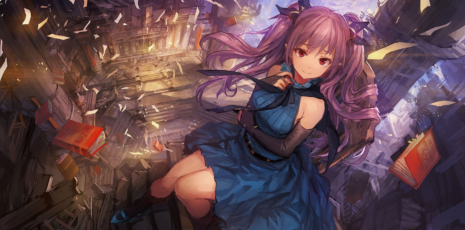 Original Characters, Op center, fantasy Art, 1080P, Purple Hair, HD Wallpaper