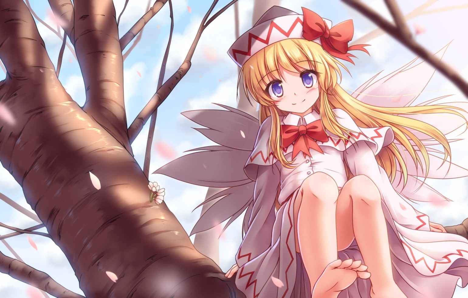 blonde, decoration, white dress, mask, disguise, one person, costume, lifestyles, low angle view, human representation, art and craft, 720P, wings, red ribbon, HD Wallpaper