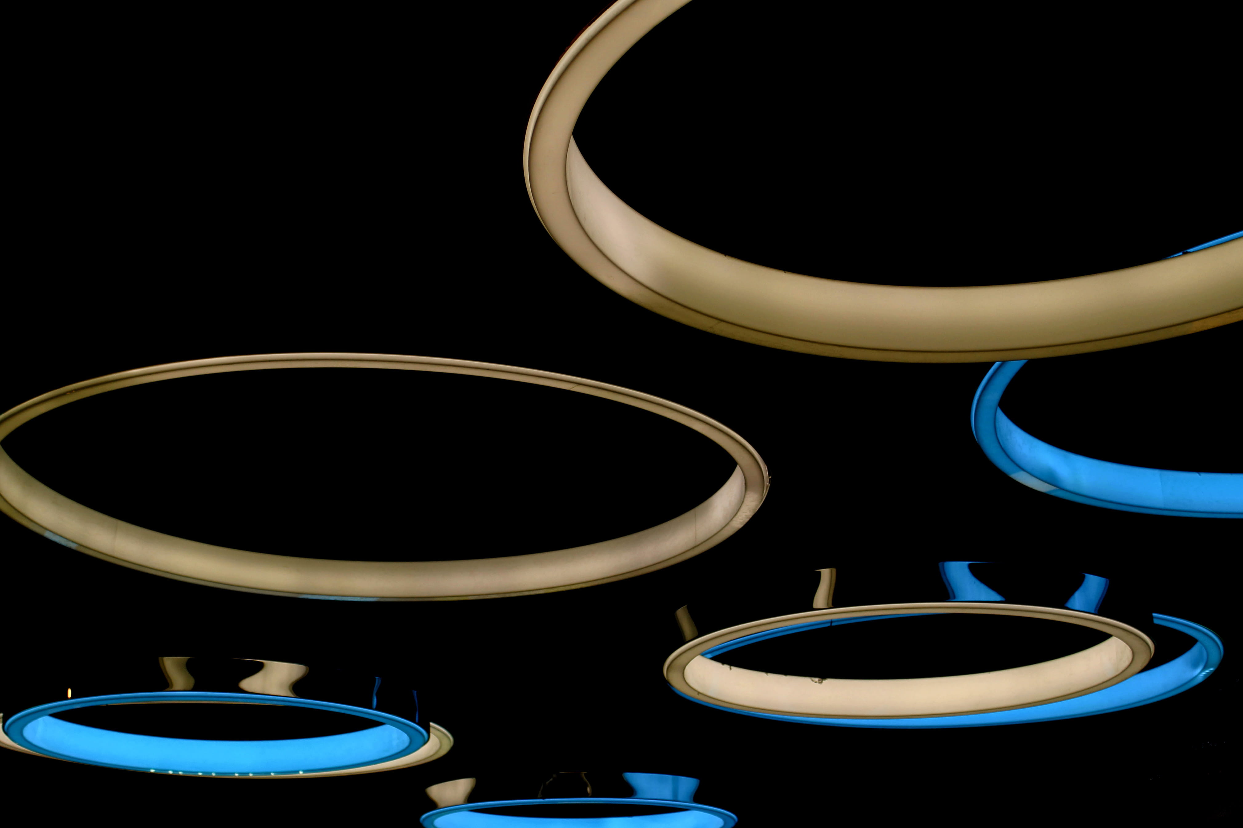white, round, dark, illustration, metal, ceiling, neon lights, close-up, ceiling light, equipment, ornament, illumianted, primark, neon light, single Object, HD Wallpaper