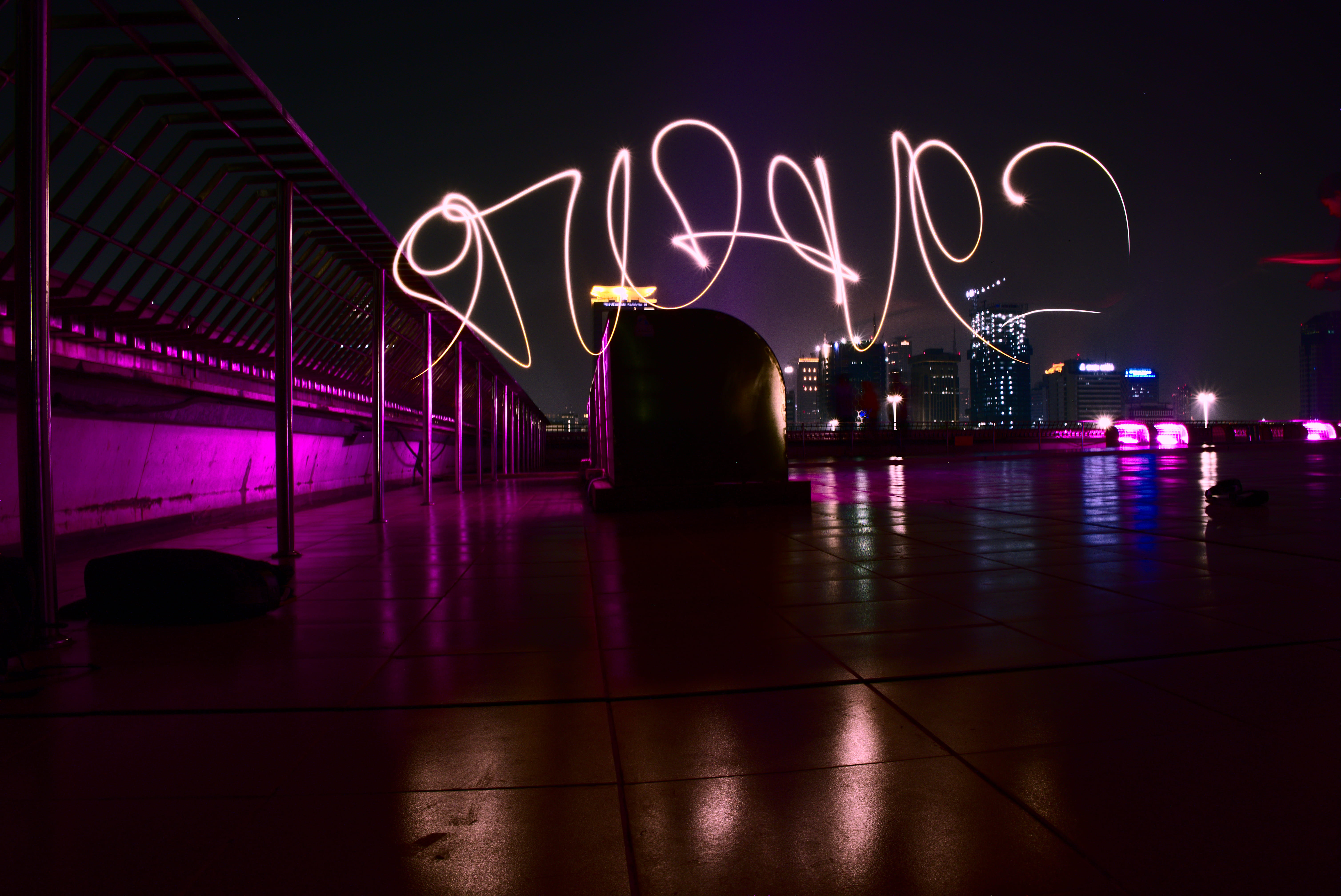 5K, dark, trail, long exposure, art, water, nightlife, glowing, nature, illumianted, outdoors, neon light, flash, arts culture and entertainment, skyline, HD Wallpaper