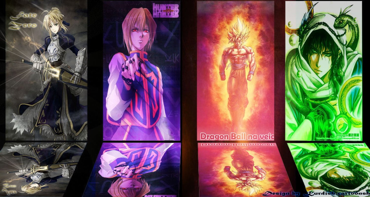 Goku, Saber (Fate Series), Anime, Kurapika (Hunter × Hunter), 720P, Crossover, HD Wallpaper