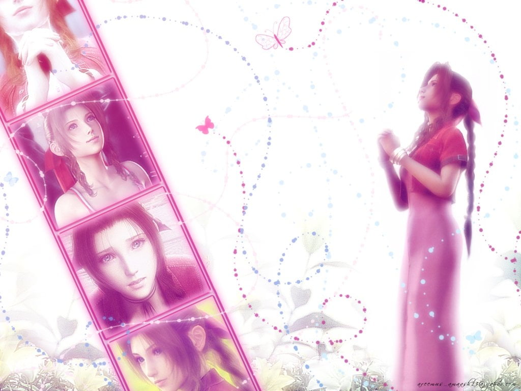 pink color, celebration, females, purple, people, leisure activity, Final Fantasy, lifestyles, girls, Aerith Gainsborough, two people, adult, young women, HD Wallpaper