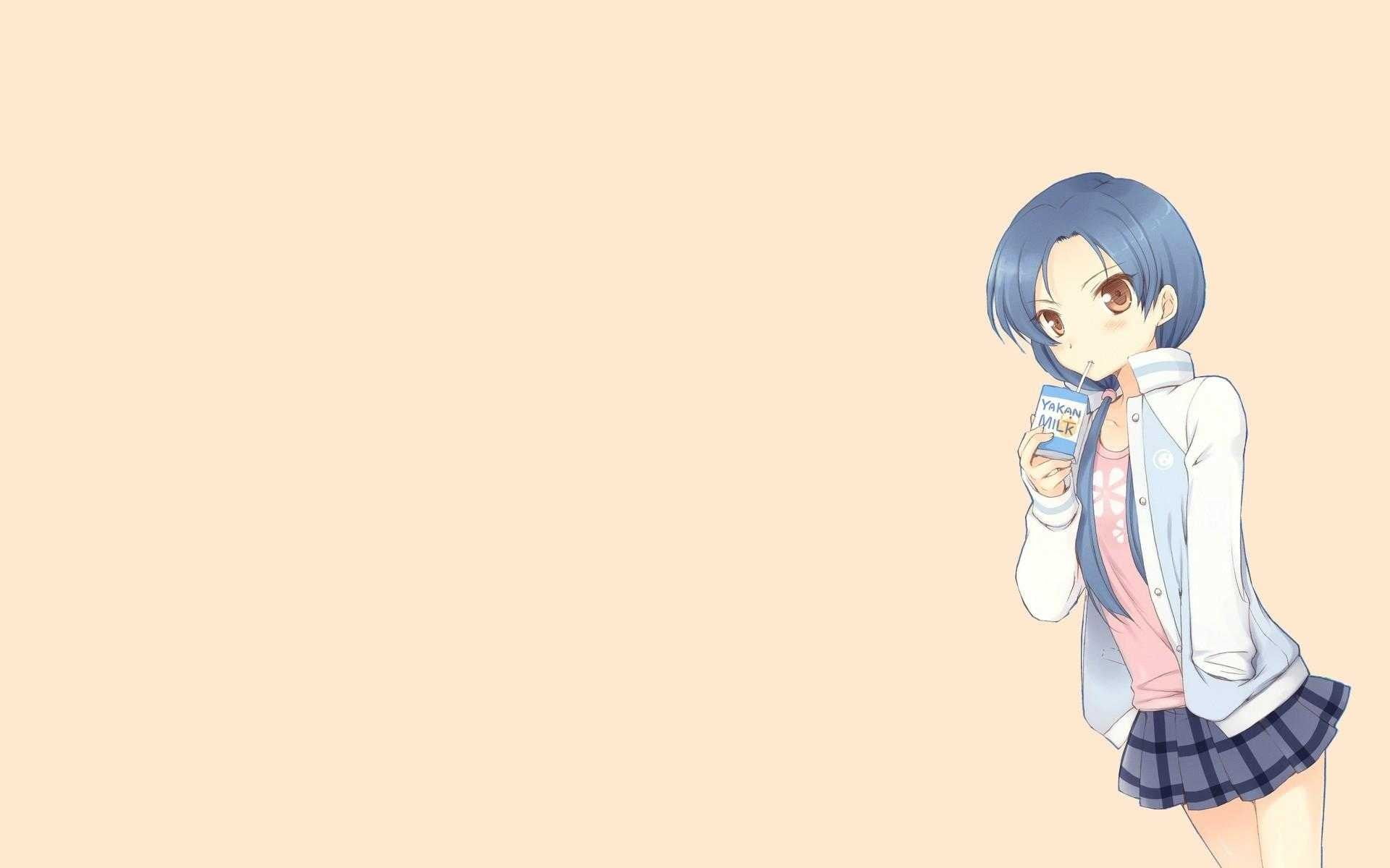 anime girls, indoors, standing, one person, young women, casual clothing, clothing, profile view, hairstyle, Kisaragi Chihaya, studio shot, beauty, hair, HD Wallpaper