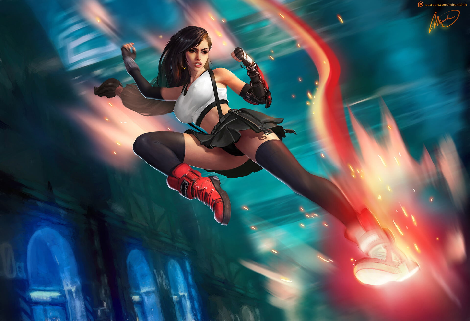 Mironishin Story, fan art, Tifa Lockhart, Final Fantasy VII, 1080P, video game characters, video game art, HD Wallpaper