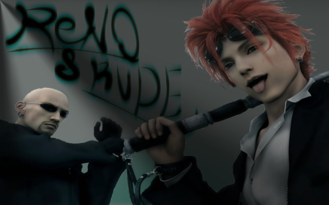 adult, Rude (Final Fantasy), young adult, headshot, well-dressed, people, fashion, input device, Reno (Final Fantasy), indoors, Final Fantasy, waist up, HD Wallpaper