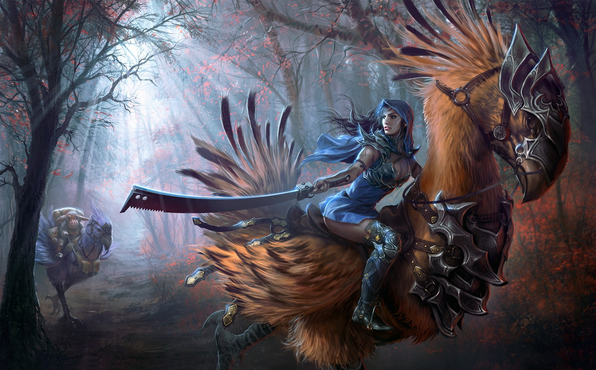 1080P, Chocobo, digital art, HD Wallpaper