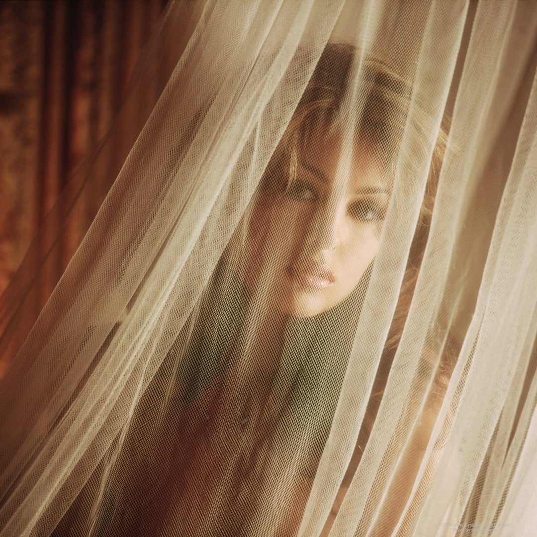 480P, women, brunette, covered face, curtains, women indoors, Phone HD Wallpaper