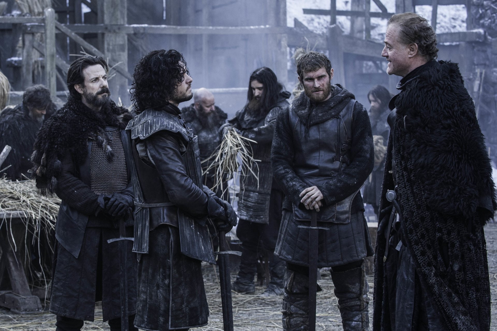 Kit Harington, Mark Stanley, TV Show, Game Of Thrones, Jon Snow, 1080P, Alliser Thorne, Grenn (Game of Thrones), Noah Taylor, Owen Teale, HD Wallpaper