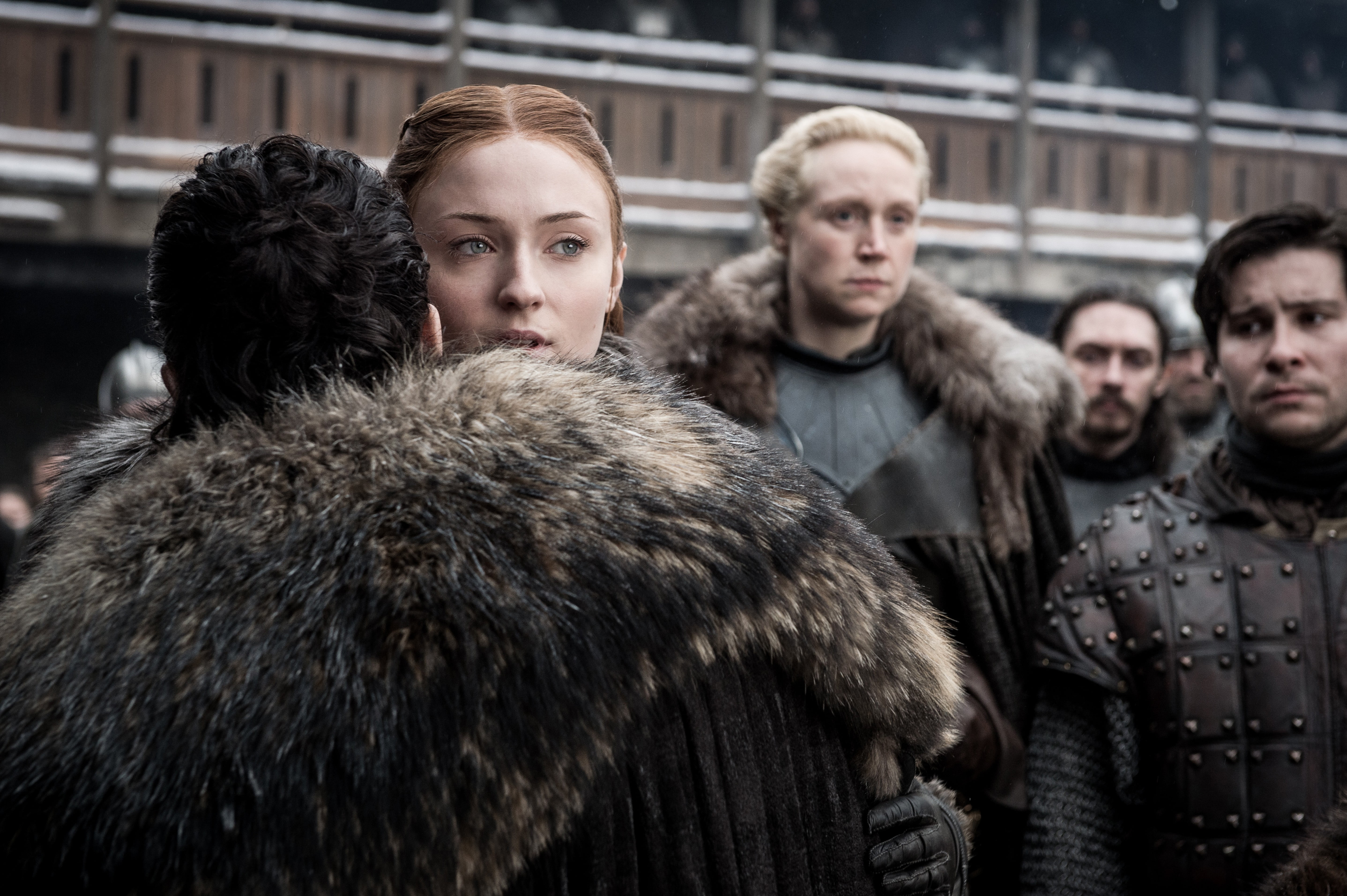 TV Show, Podrick Payne, Brienne Of Tarth, Daniel Portman, Sansa Stark, Gwendoline Christie, Game Of Thrones, 5K, Sophie Turner, HD Wallpaper