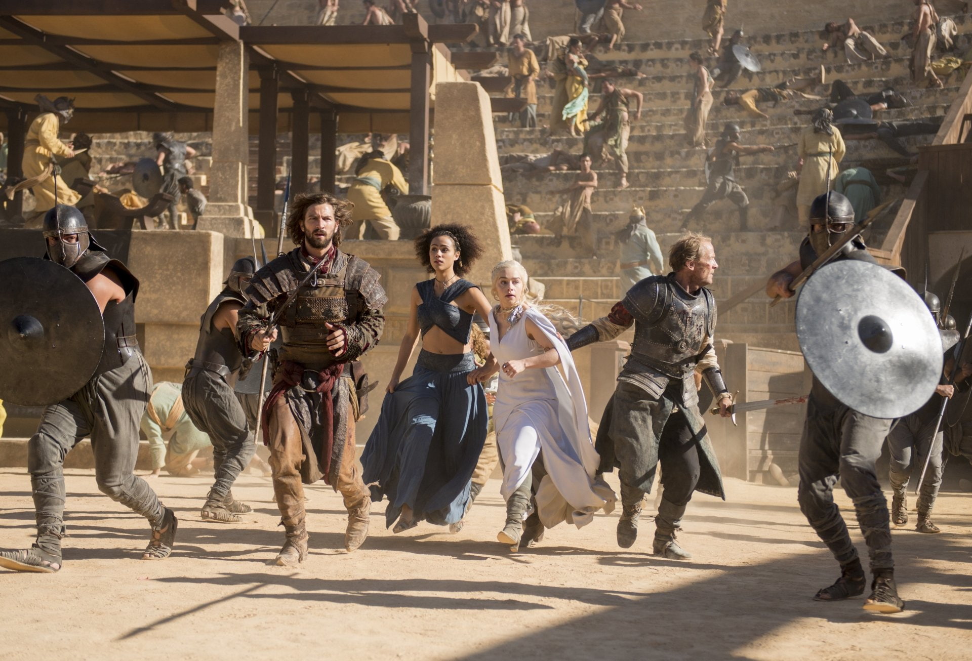 Game Of Thrones, Nathalie Emmanuel, Jorah Mormont, Iain Glen, Daenerys Targaryen, Missandei (Game Of Thrones), TV Show, Michiel Huisman, 1080P, Emilia Clarke, HD Wallpaper