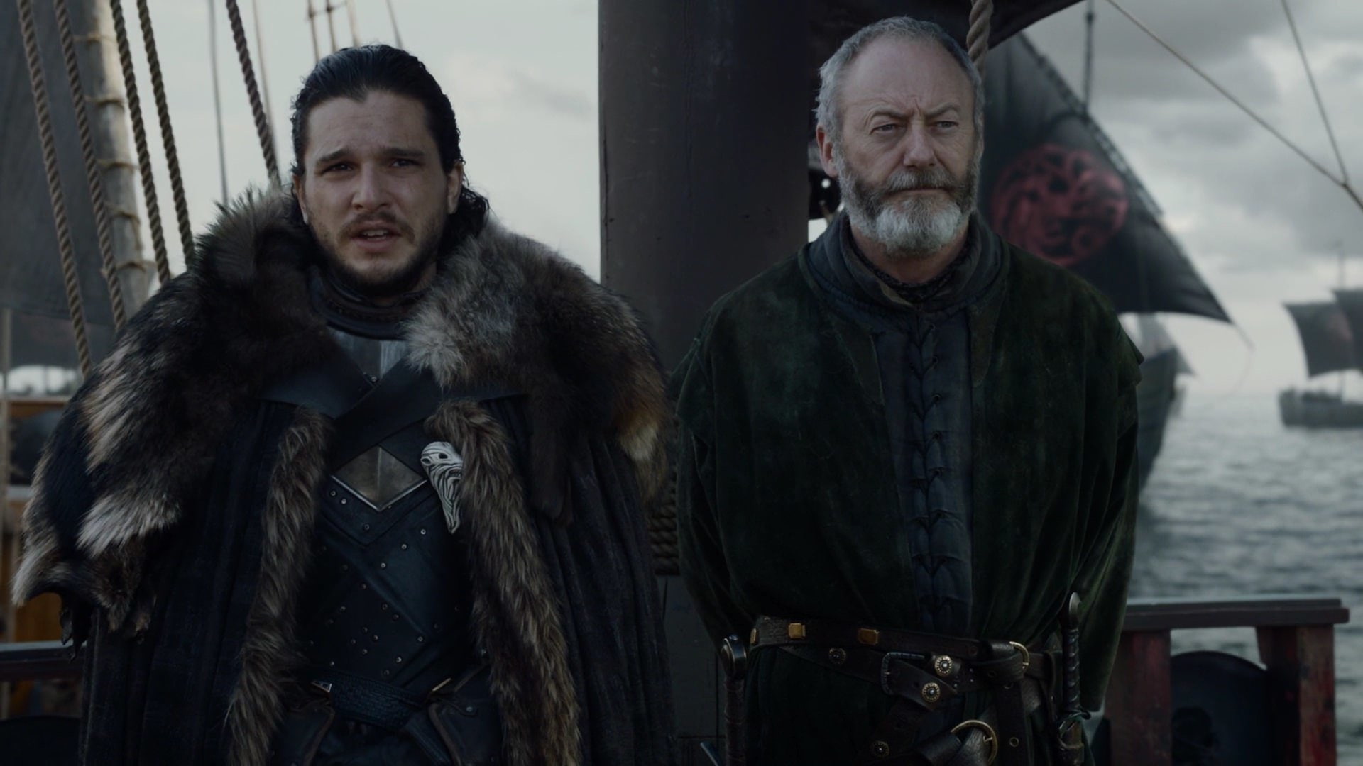 Liam Cunningham, Kit Harington, TV Show, Game Of Thrones, Davos Seaworth, 1080P, Jon Snow, HD Wallpaper