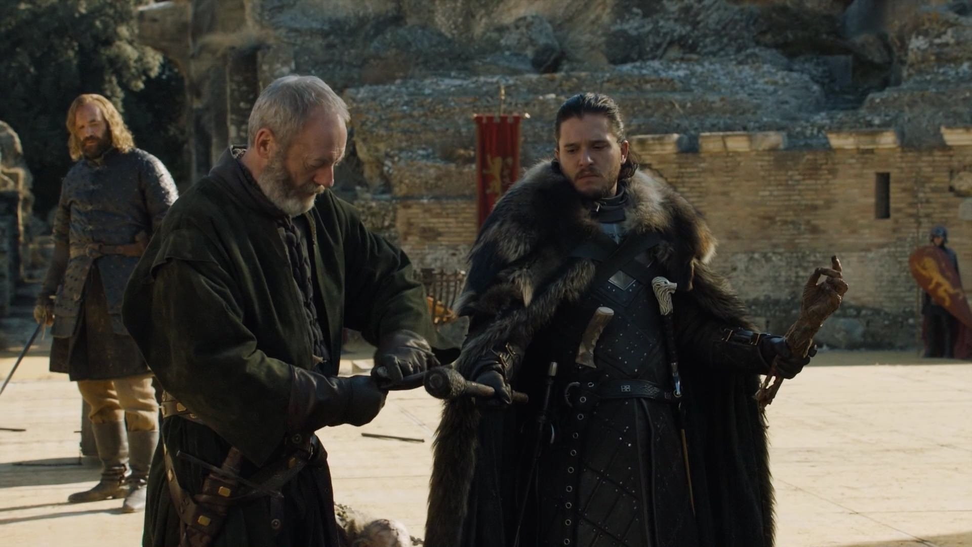 Sandor Clegane, Kit Harington, Game Of Thrones, Liam Cunningham, TV Show, Rory McCann, Davos Seaworth, 1080P, Jon Snow, HD Wallpaper