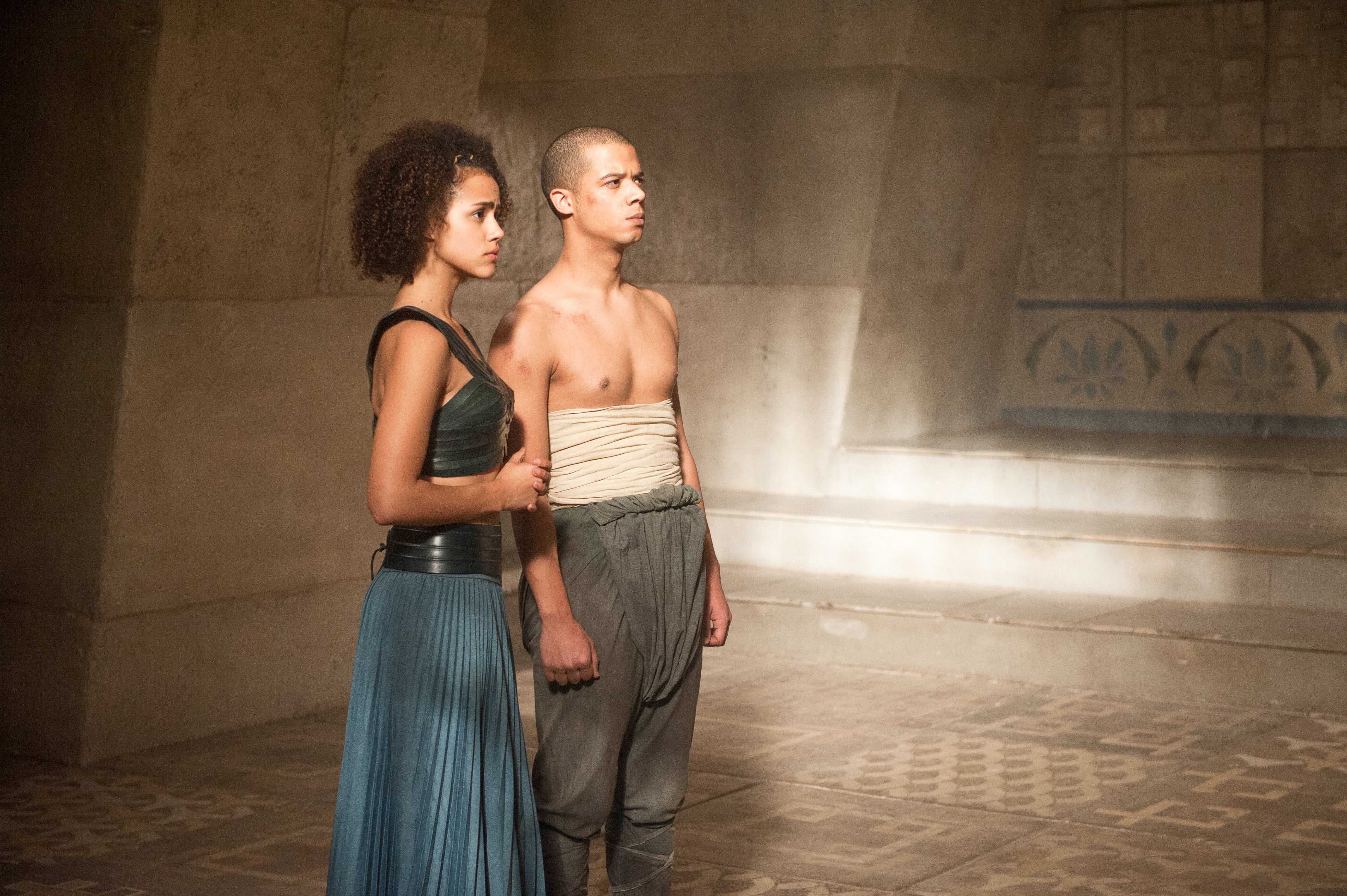 Missandei (Game Of Thrones), Grey Worm, Nathalie Emmanuel, Game Of Thrones, TV Show, Jacob Anderson, 4K, HD Wallpaper
