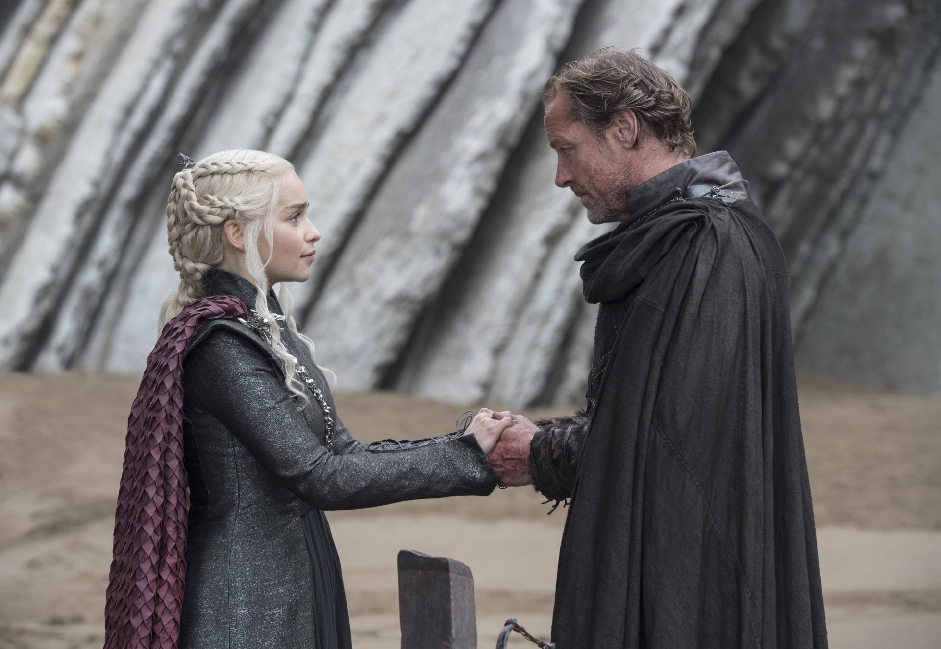 Emilia Clarke, 1080P, Daenerys Targaryen, Game Of Thrones, Iain Glen, Jorah Mormont, TV Show, HD Wallpaper