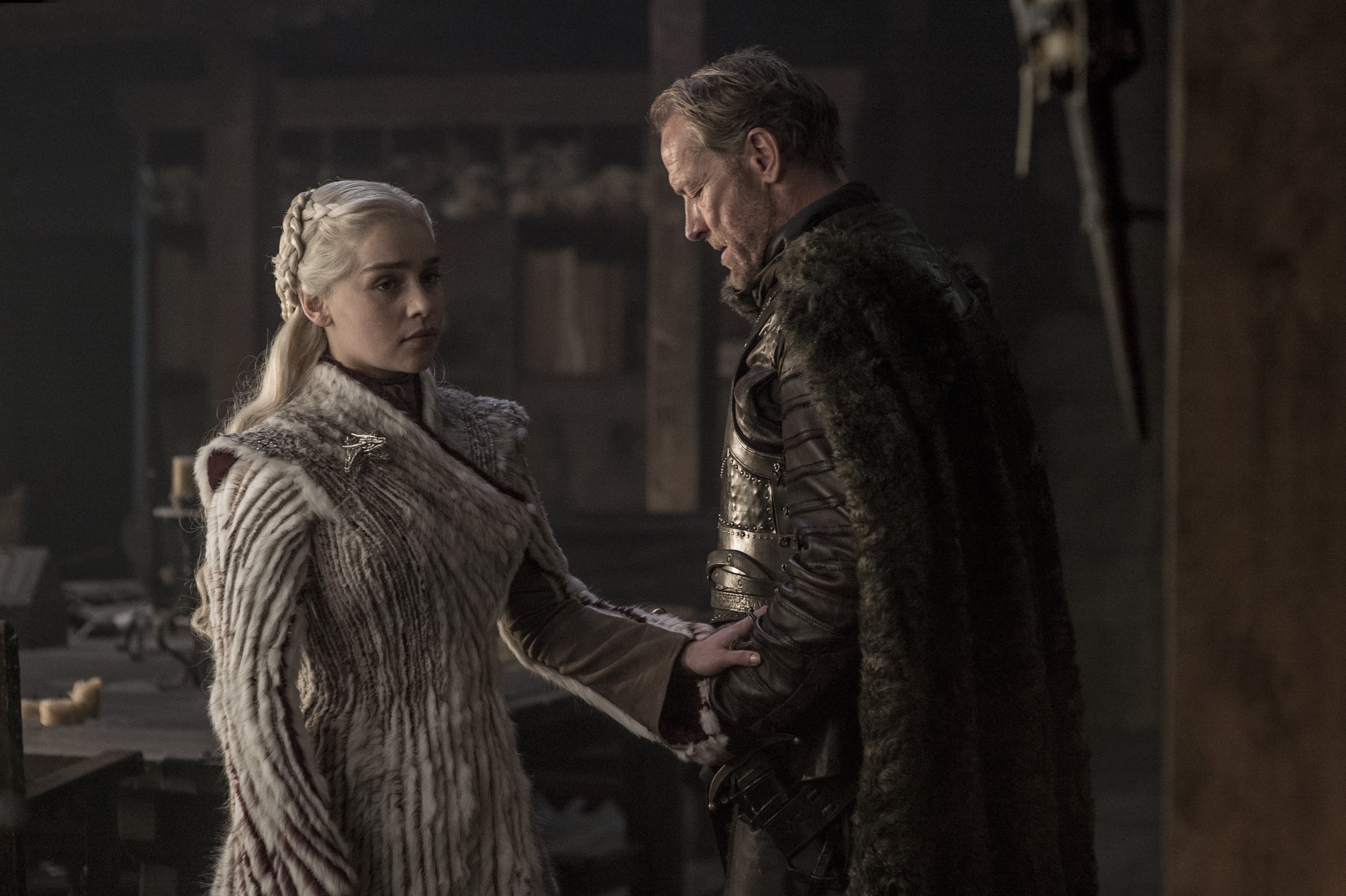 Emilia Clarke, Iain Glen, TV Show, Jorah Mormont, 4K, Game Of Thrones, Daenerys Targaryen, HD Wallpaper